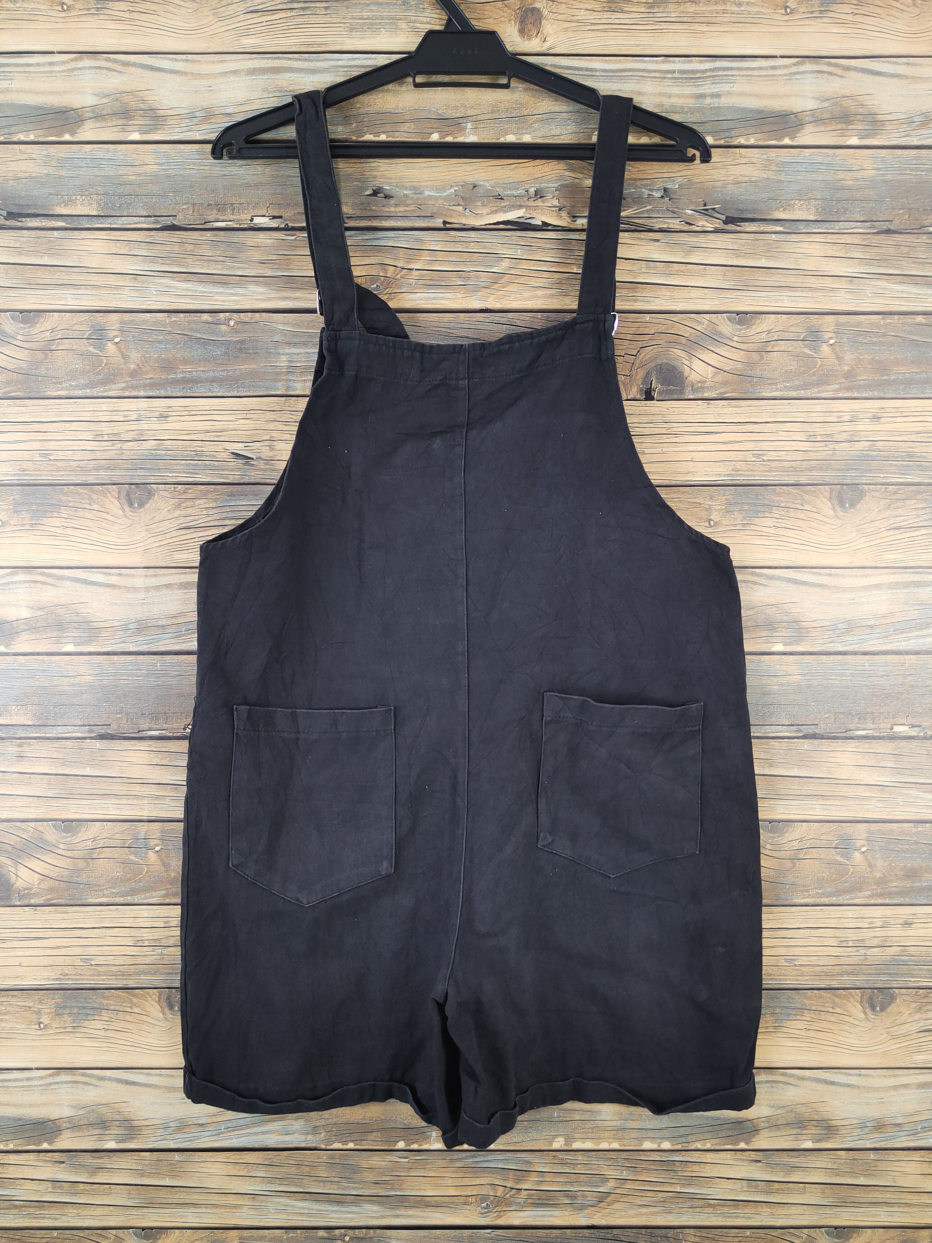 Japanese Brand × Vintage Avant Garde Fashion by Yi-Man Black Shortall Jumpsuits Size 39" - 8 Thumbnail
