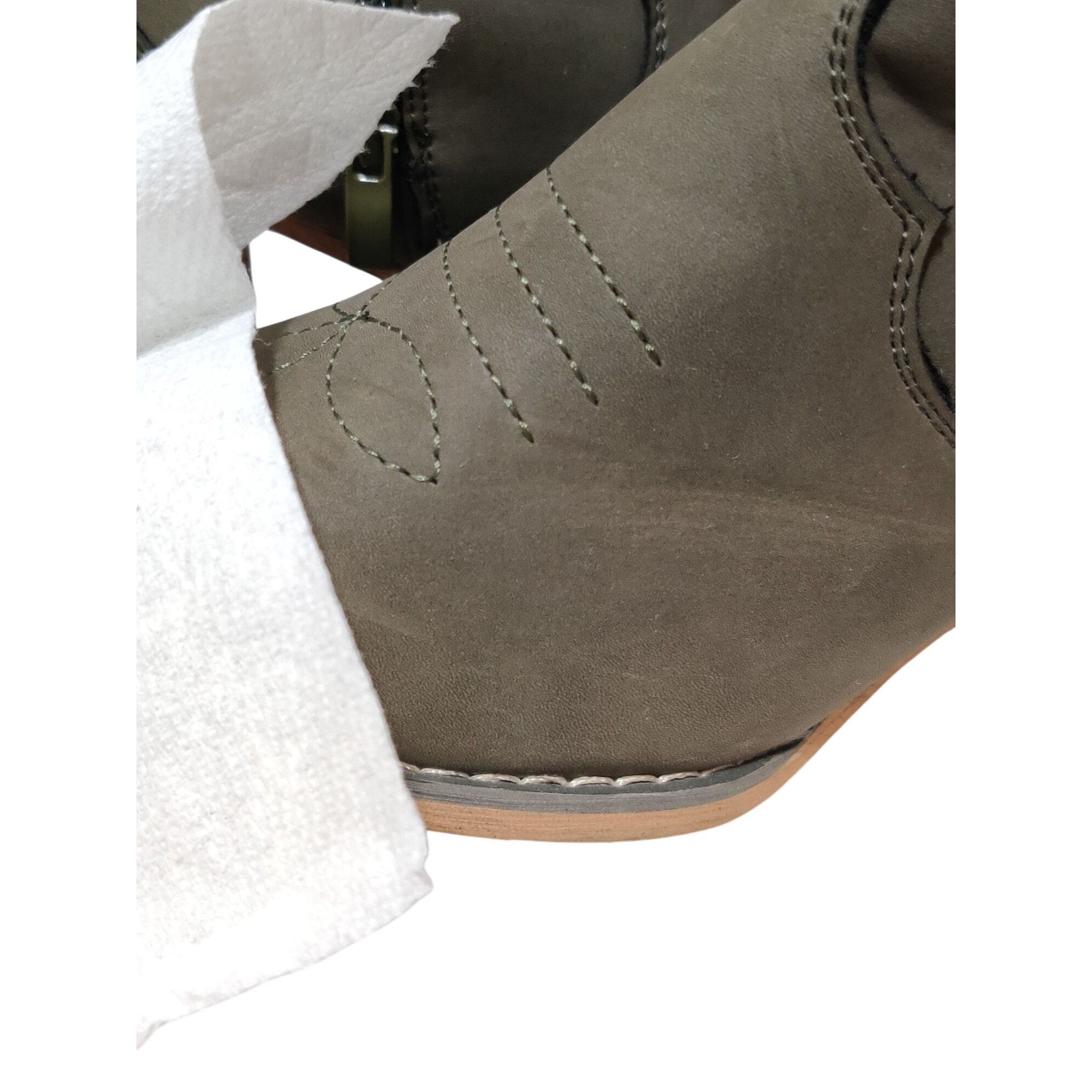 Other Tinstree 7 Womens Boots Olive Green Embroidered Cowboy Short Size US 7 / IT 37 - 10 Thumbnail