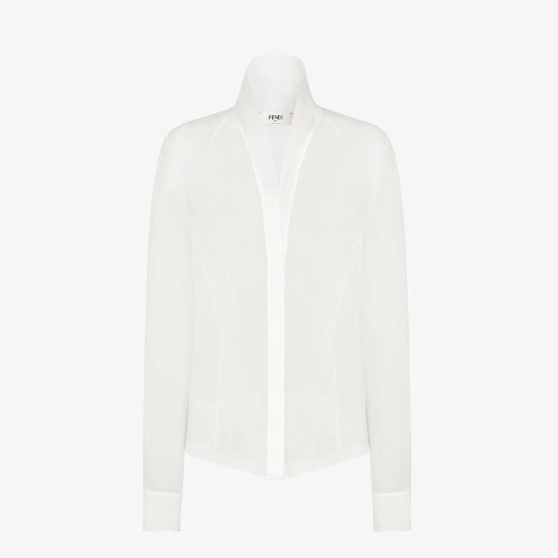 Fendi o1s1wg111225 Shirt in White Size L / US 10 / IT 46 - 1 Thumbnail