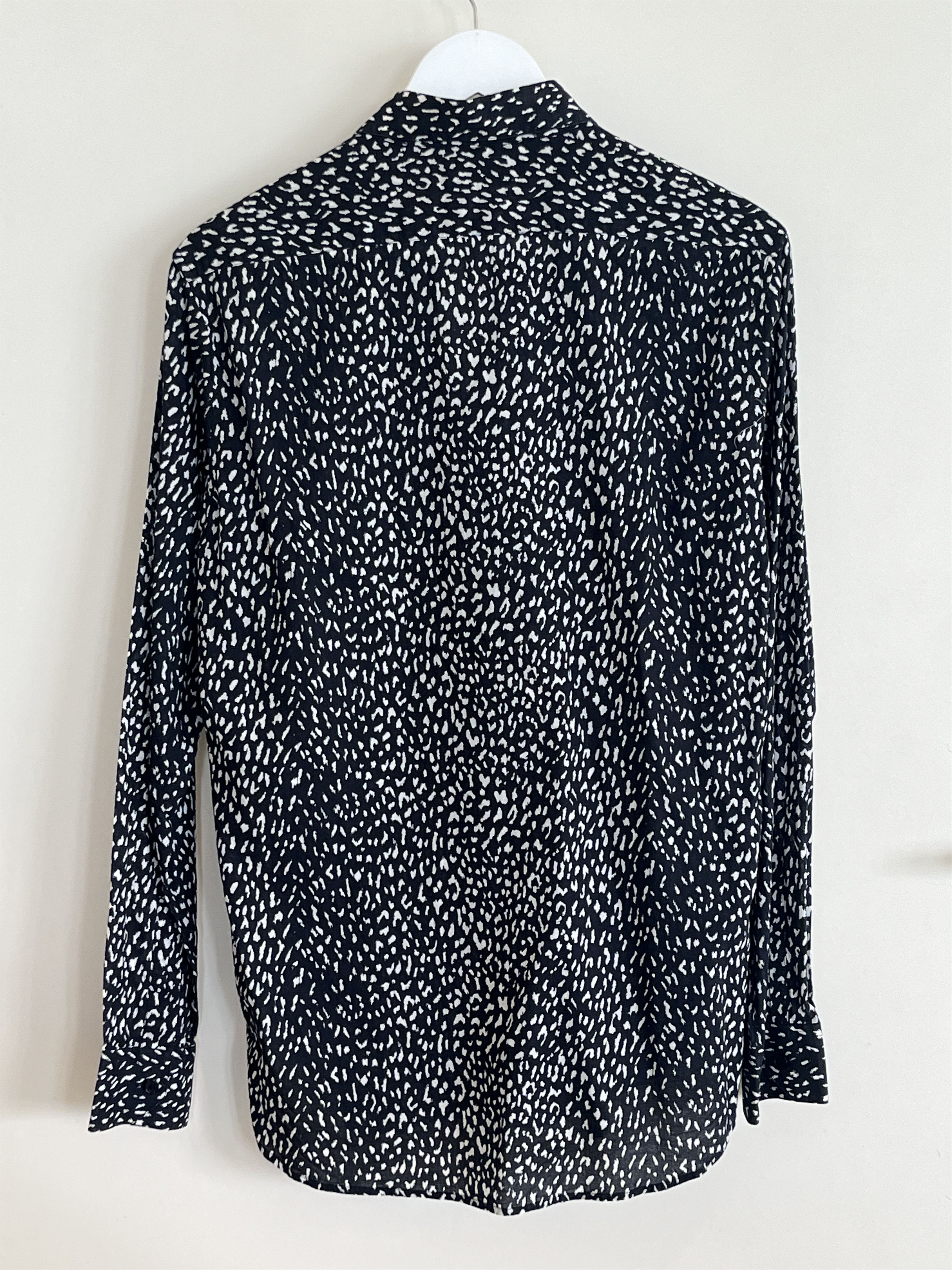 Saint Laurent Paris SS14 Black Babycat Pattern Button Up Shirt Size US M / EU 48-50 / 2 - 2 Thumbnail