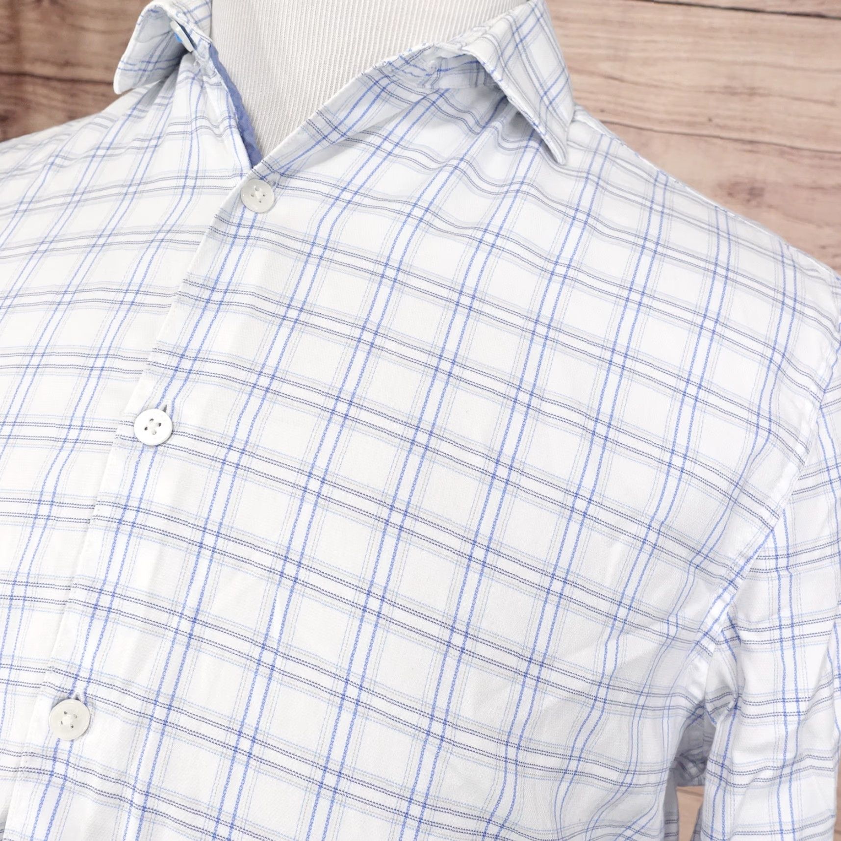Vintage PENGUIN HERITAGE SLIM FIT CHECK DRESS SHIRT 16 WHITE MENS Size US L / EU 52-54 / 3 - 2 Thumbnail