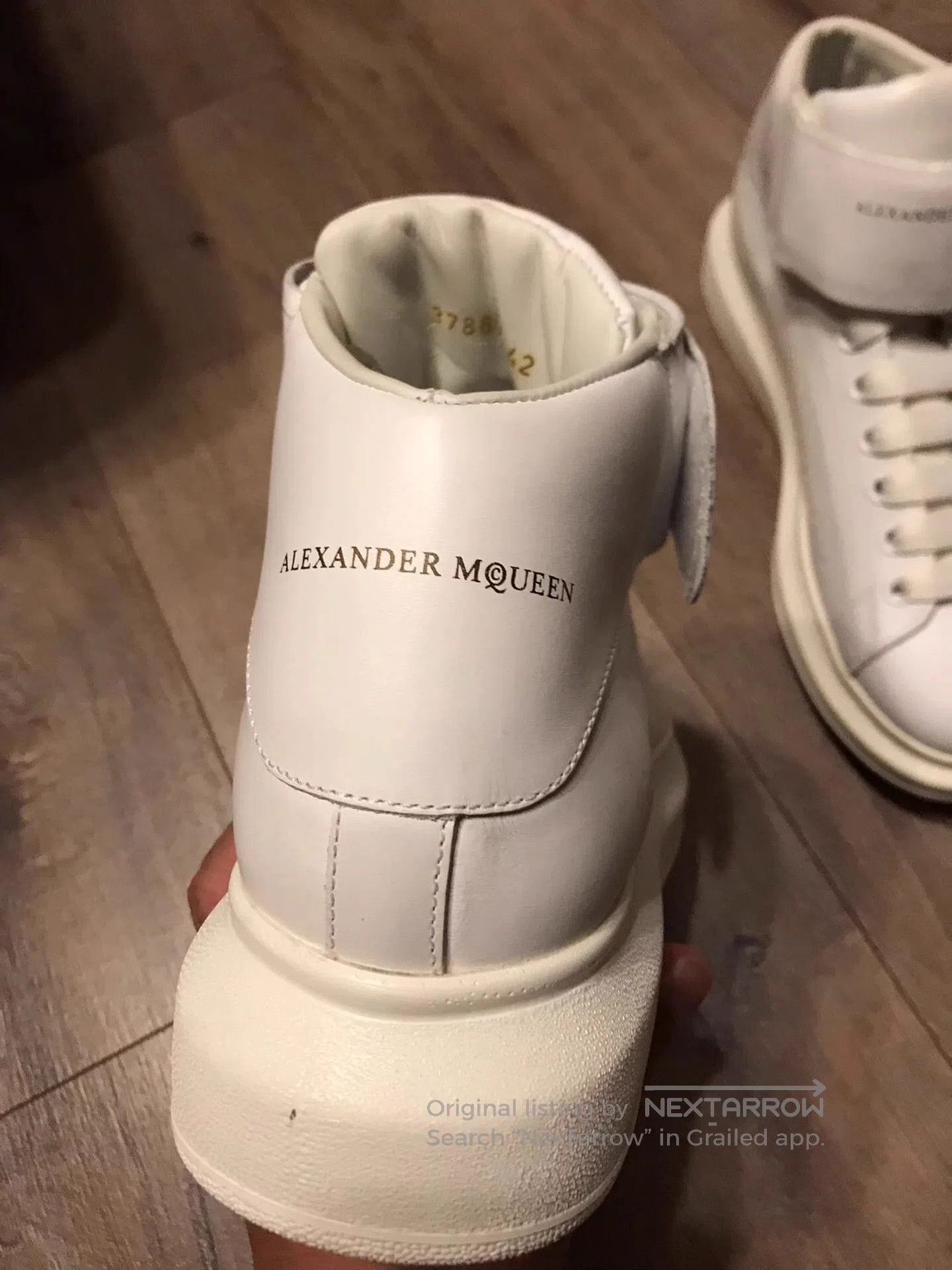 Alexander McQueen White High-Top Sneakers Size 9. Size US 9 / EU 42 - 3 Thumbnail