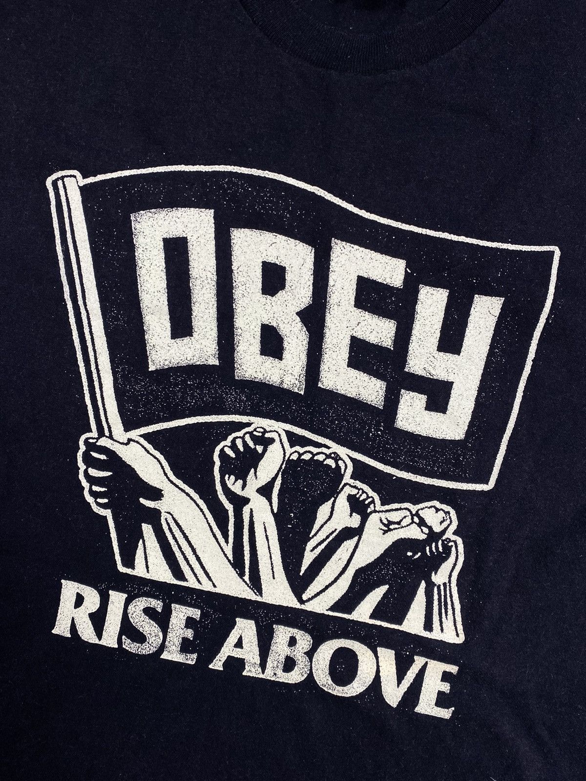 Obey × Vintage Vintage Black Obey Rise Above Men’s T-Shirt Size L Size US L / EU 52-54 / 3 - 7 Thumbnail