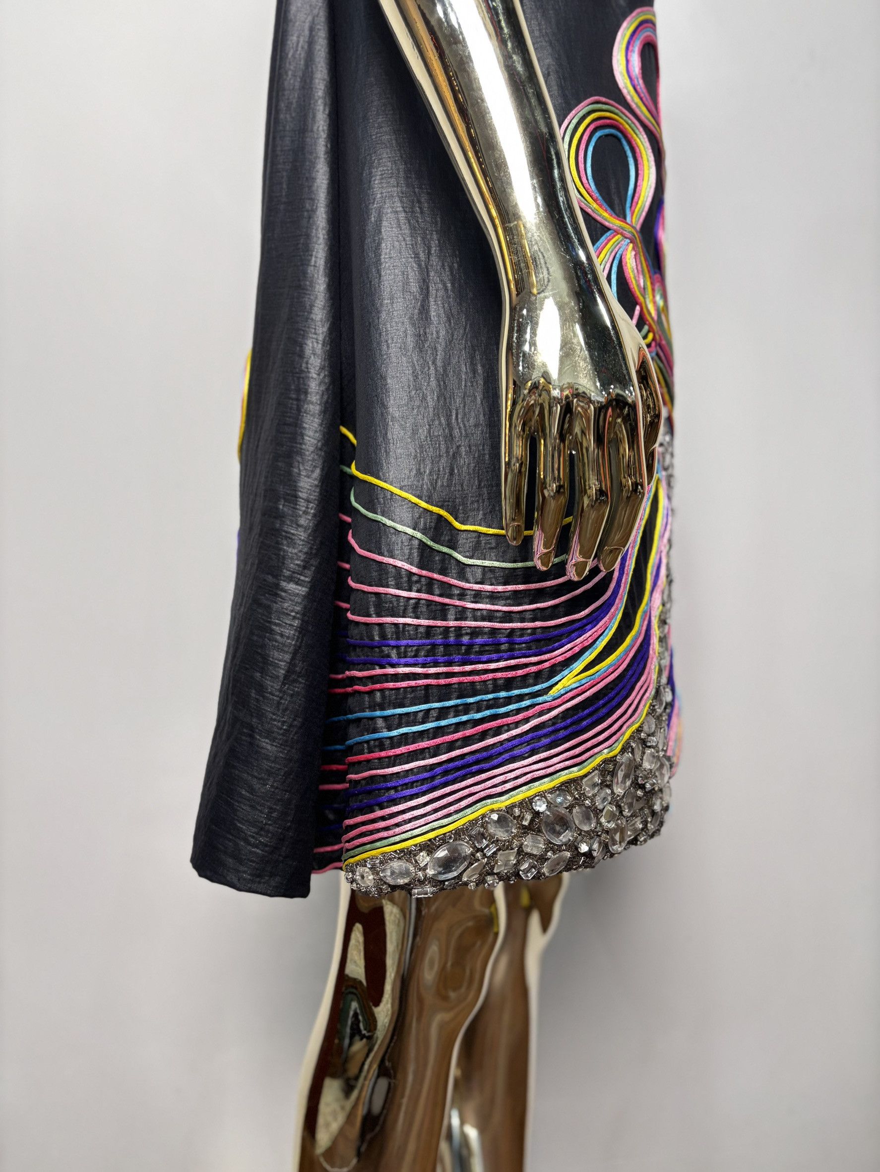 Chloe Chloé Black Silk Embroidered Appliqué Dress Size XS / US 0-2 / IT 36-38 - 8 Thumbnail