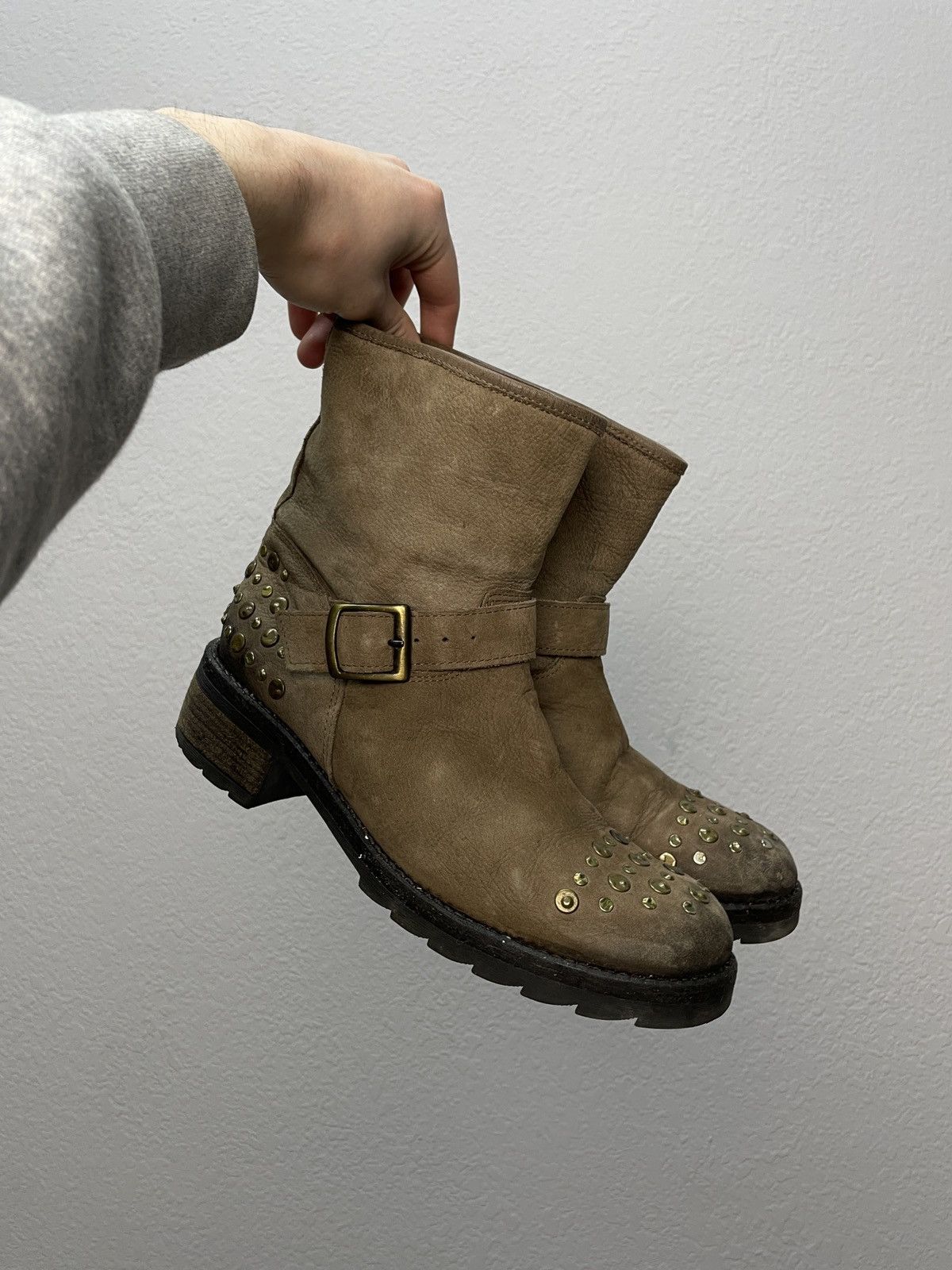 If Six Was Nine Vintage Italian AS 98 Heel Airstep Leather Biker Boots Size US 7 / EU 40 - 1 Thumbnail