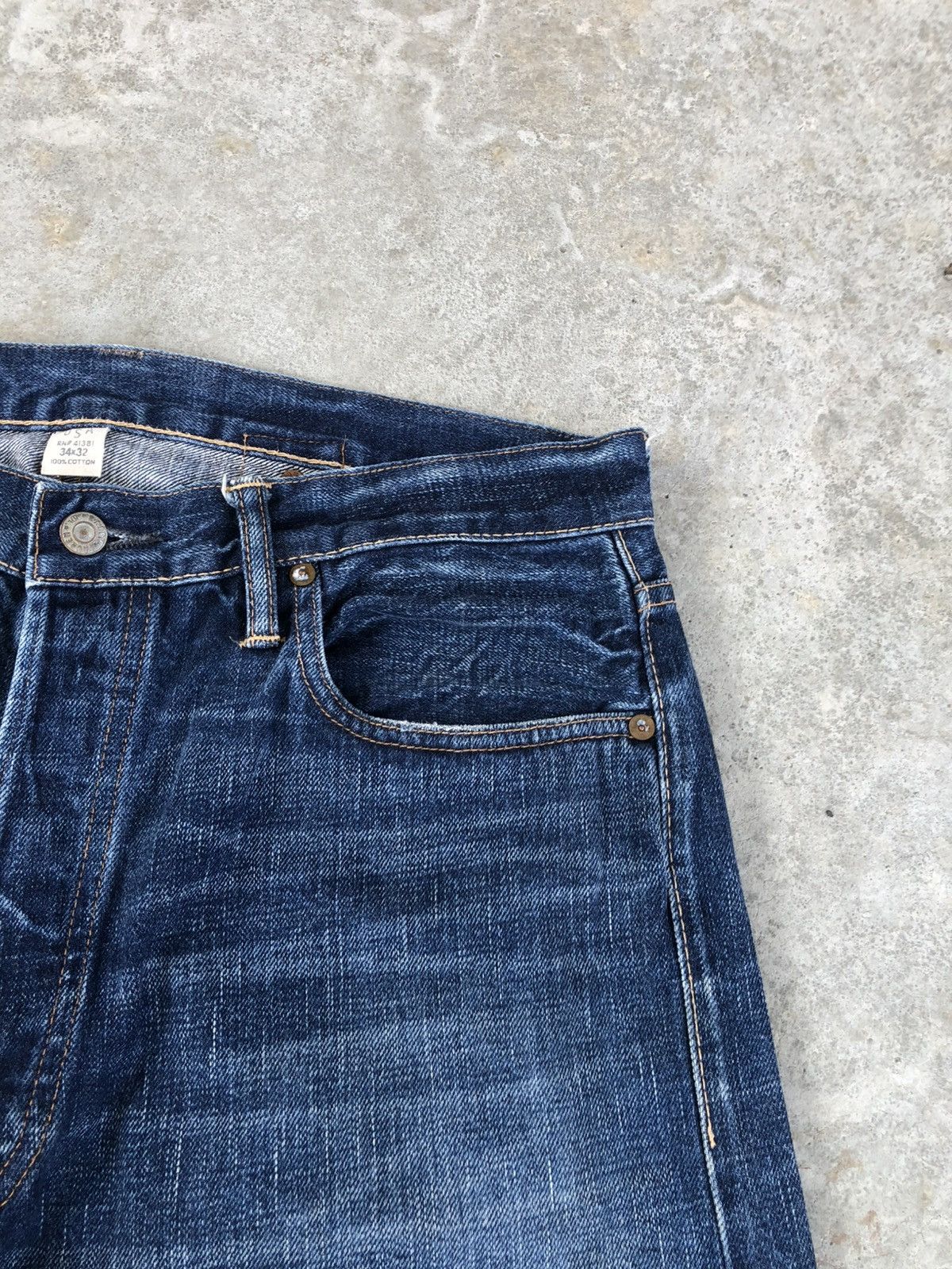 RRL Ralph Lauren Vintage Double RL 081 Selvedge Denim Buckle Back Distressed Size US 34 / EU 50 - 14 Thumbnail