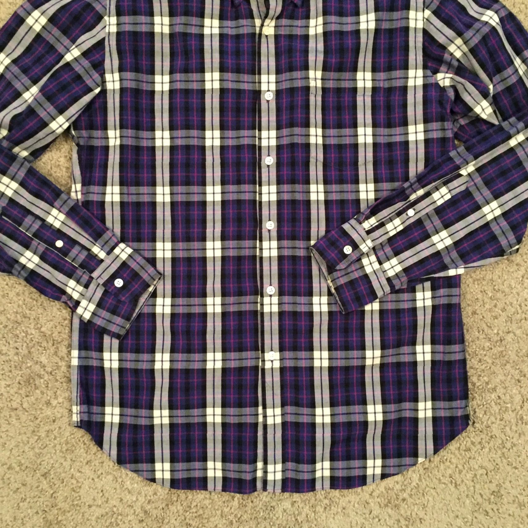J.Crew J. Crew Shirt Mens Large Blue Plaid Long Sleeve Button Down Tailored Fit Size US L / EU 52-54 / 3 - 4 Thumbnail