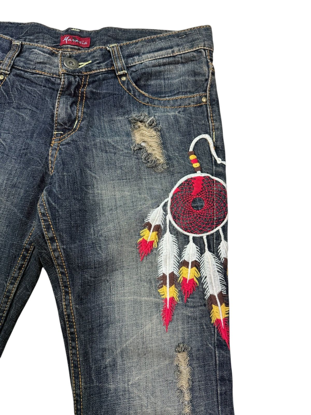 If Six Was Nine JAPANESE BRAND MARAXIA FLARE JEANS Size 30" / US 8 / IT 44 - 5 Thumbnail