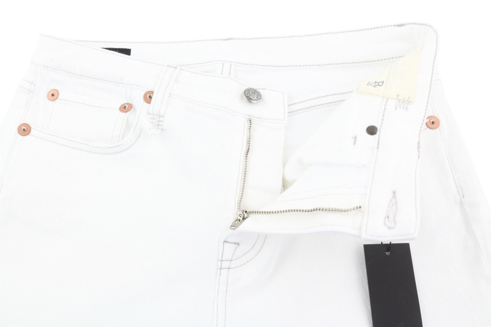 R13 KICK FIT 29 Bale White Slim Flared Ankle Cropped 85817 Size 29" - 5 Thumbnail