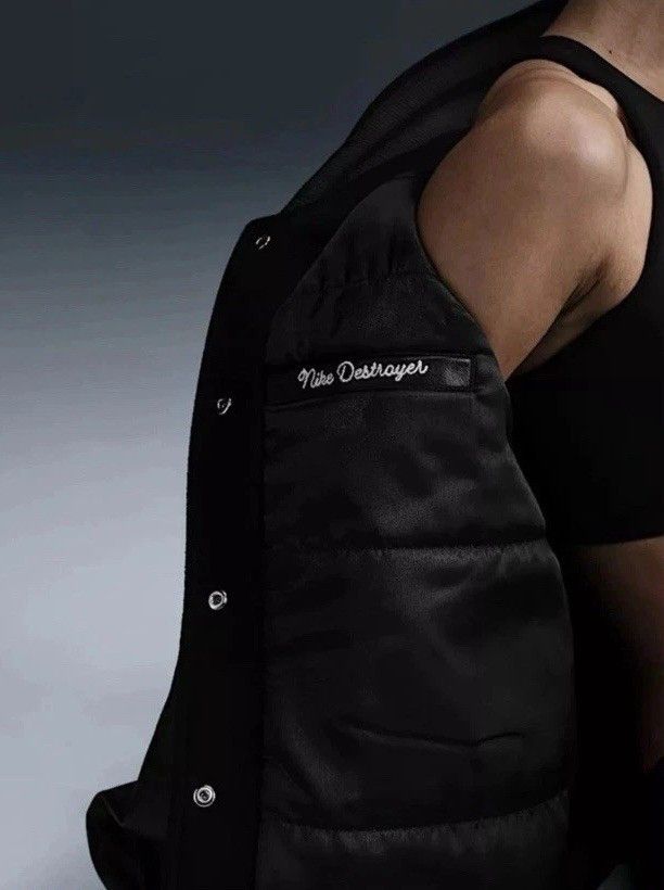 Nike Nike Oversized Wool Destroyer Leather Varsity Jacket Black Size S / US 4 / IT 40 - 6 Thumbnail