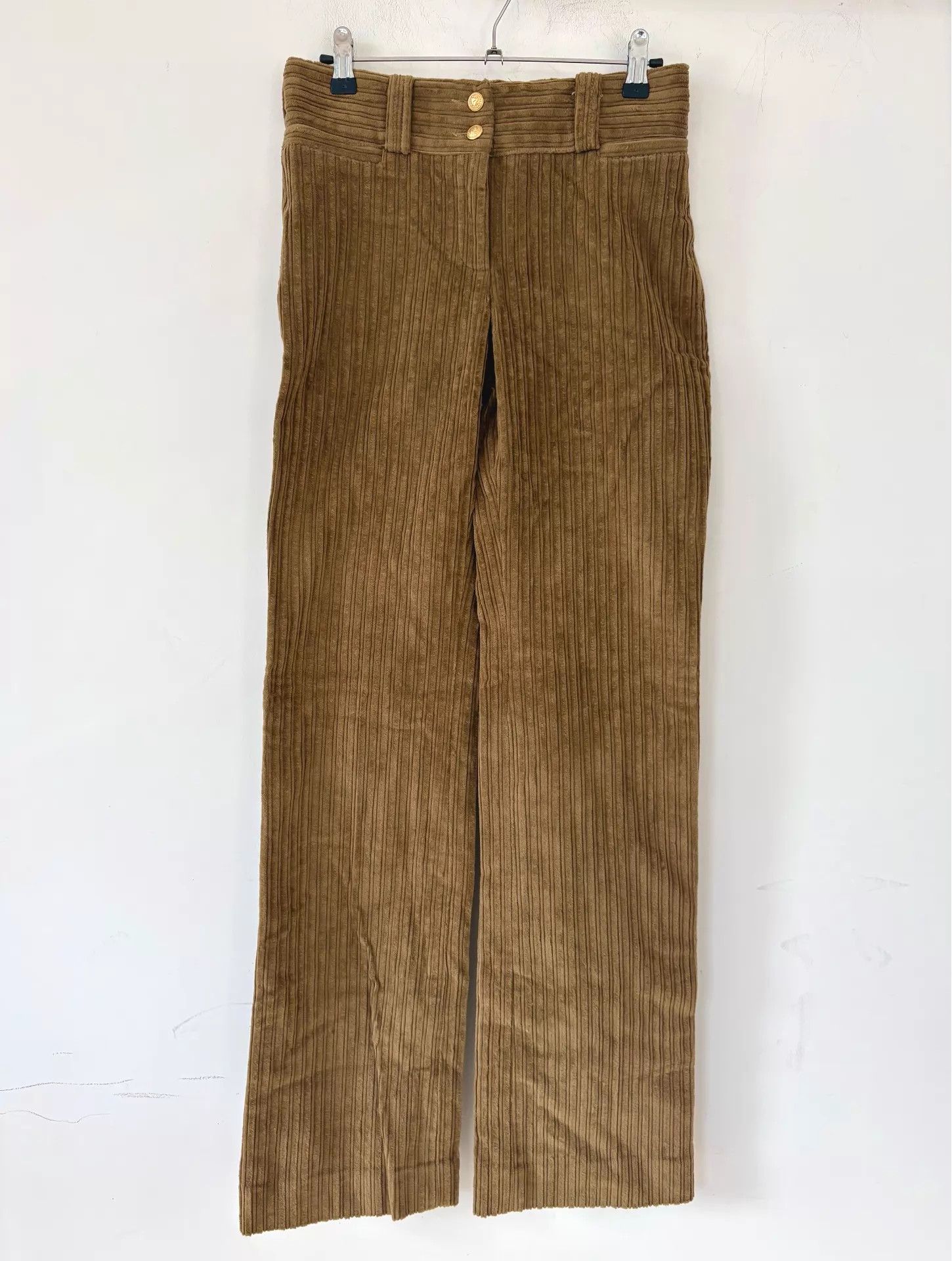Dolce & Gabbana DG Women's Camel Corduroy Straight Trousers 38 Size 26" / US 2 / IT 38 - 1 Thumbnail