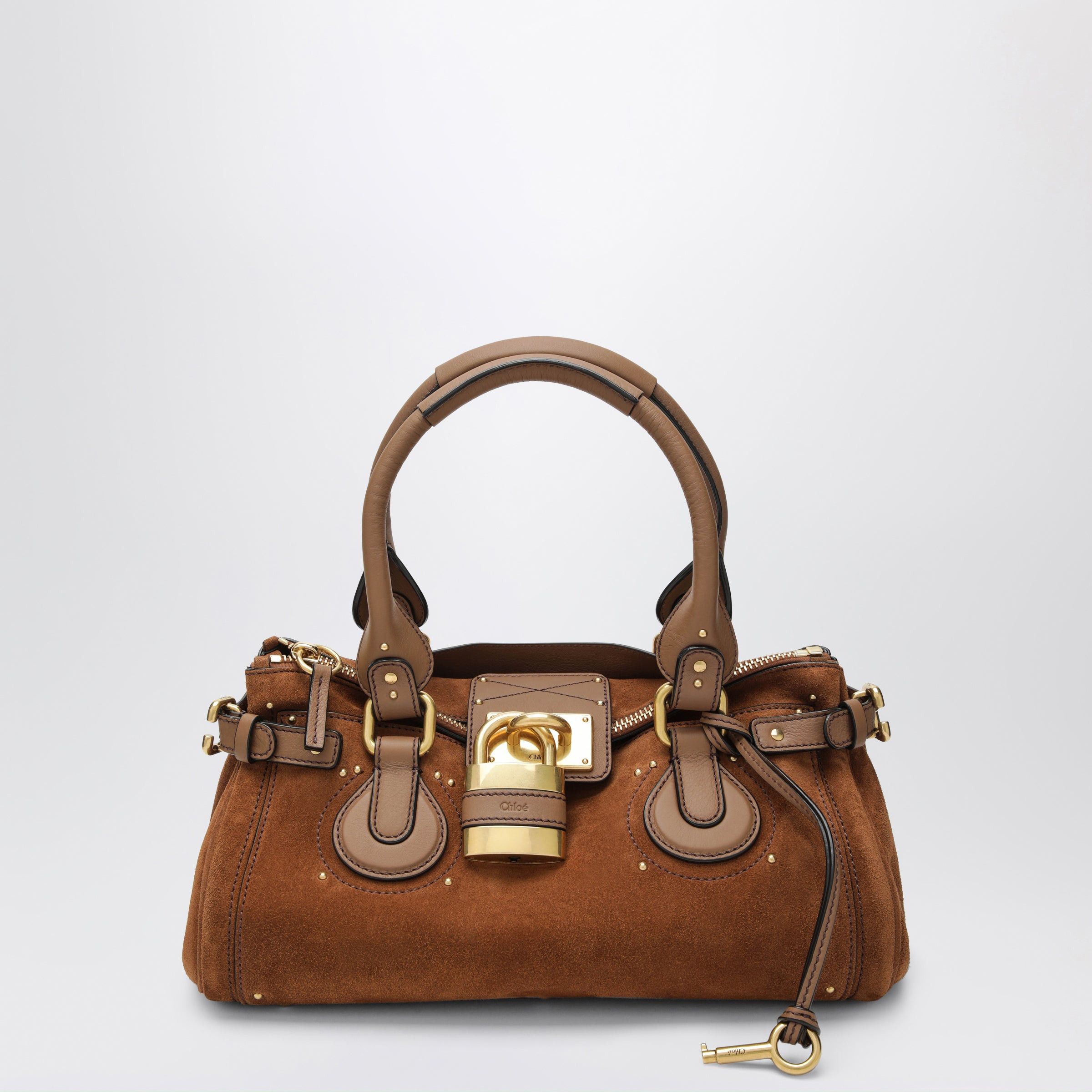 Chloe Chloe Paddington Suede Calf Leather Bag In Vintage Brown Size ONE SIZE - 1 Thumbnail