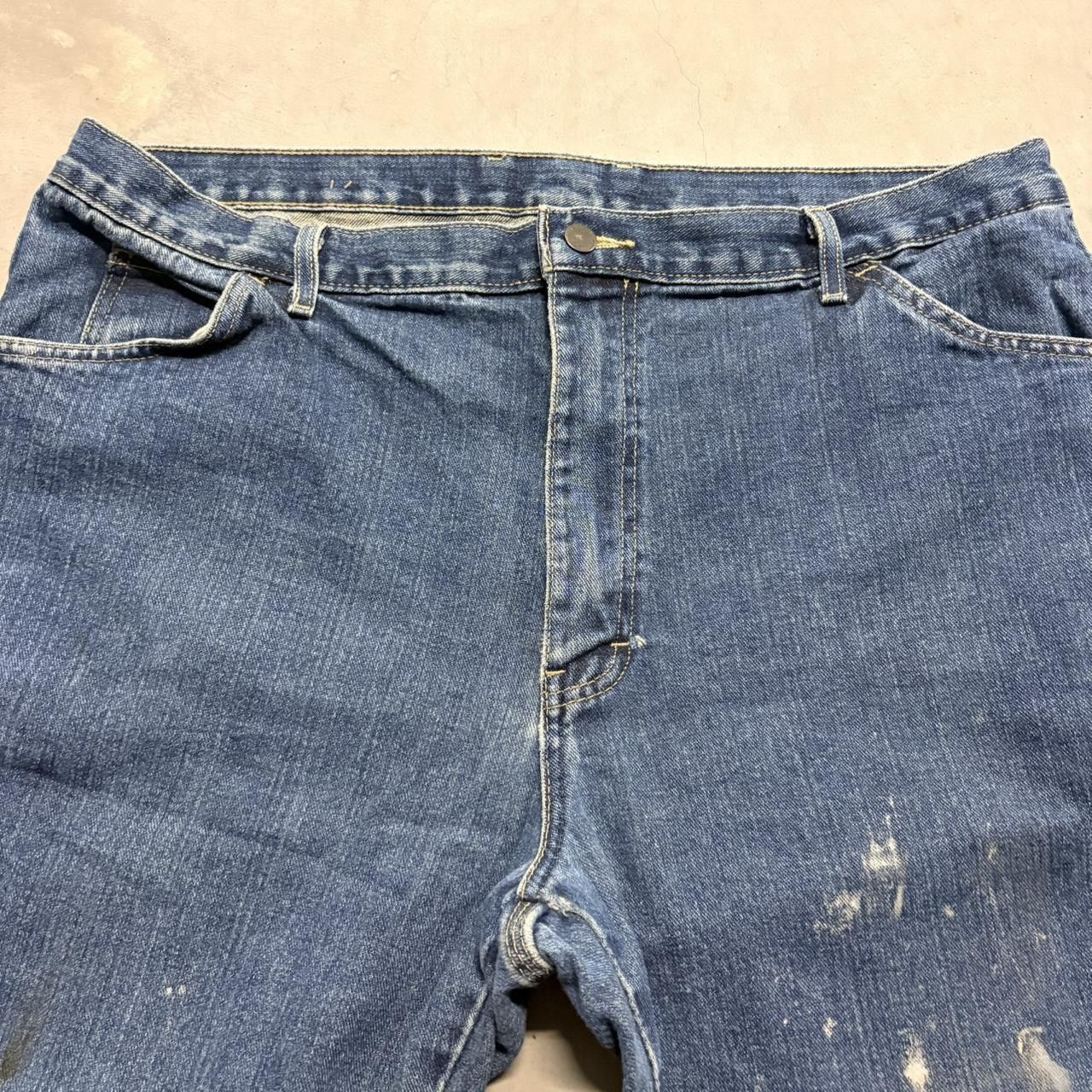 Vintage Crazy Vintage Y2K/2000s Baggy Wideleg Workwear Style Dickies Stained Carpenter Dark Wash Denim Jeans! Size US 40 / EU 56 - 4 Thumbnail