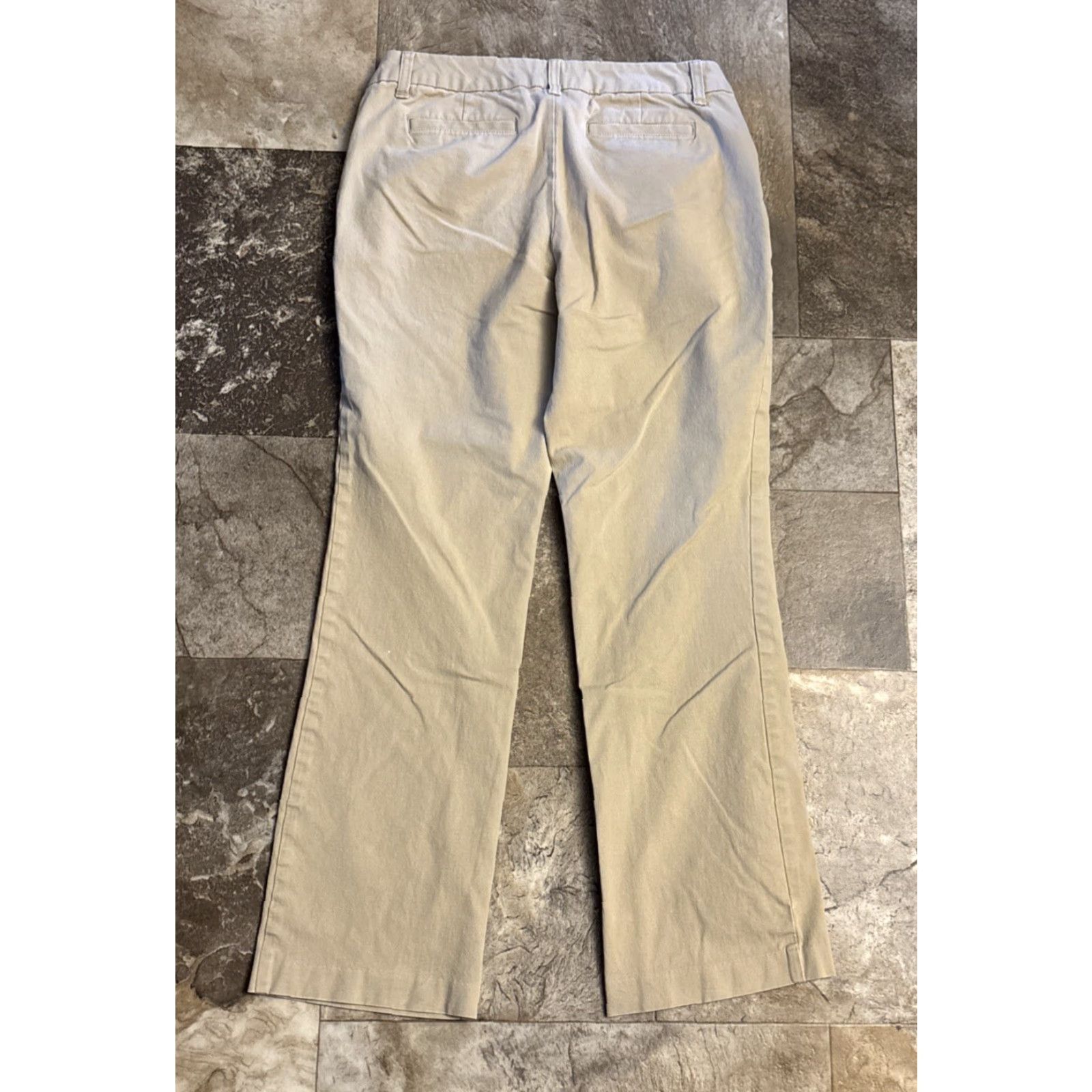 Vintage St. John's Bay Dress Pants Sz 10 Women's Straight Leg 32x30.5 Tan Khaki Stretch Belt Pockets Regular Inseam 30.5 Beige Be/Stretch Pattern: Solid Size 32" / US 10 / IT 46 - 4 Thumbnail