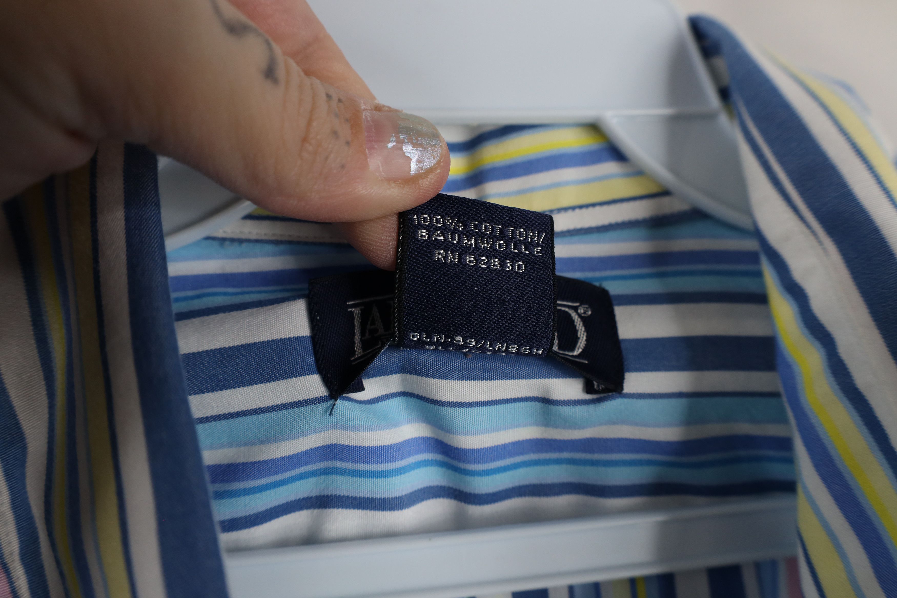 Lands' End × Vintage Vintage 90s Lands End Striped Collared Button Down Shirt Size US M / EU 48-50 / 2 - 8 Thumbnail