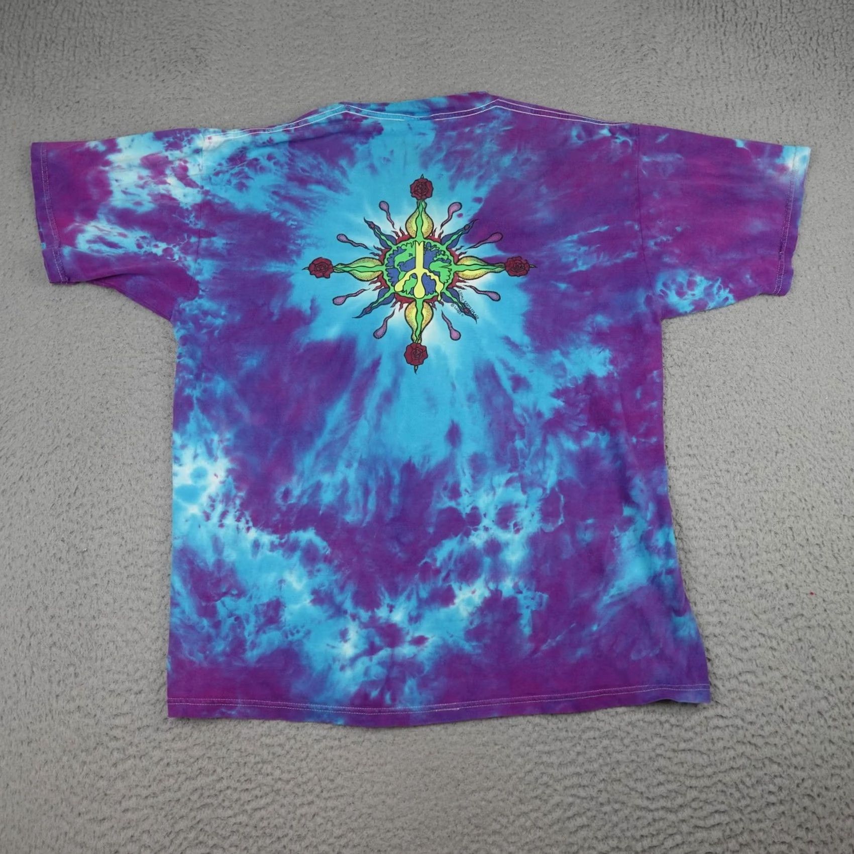 Lee VINTAGE Save Our World Panda Shirt Mens XL Blue Purple Tie Dye Made in USA 90s Size US XL / EU 56 / 4 - 2 Thumbnail