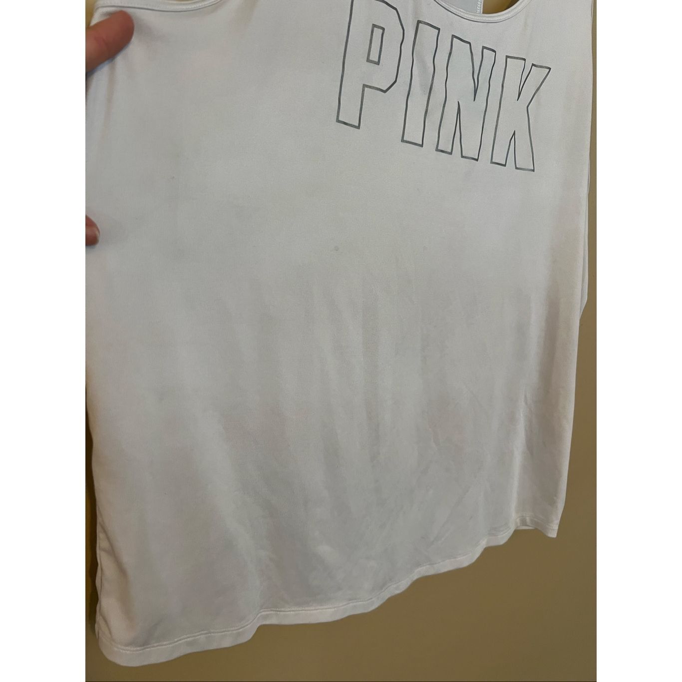 Pink PINK Active By Victoria’s Secret White Tank Top Woman’s Larg Size L / US 10 / IT 46 - 2 Thumbnail