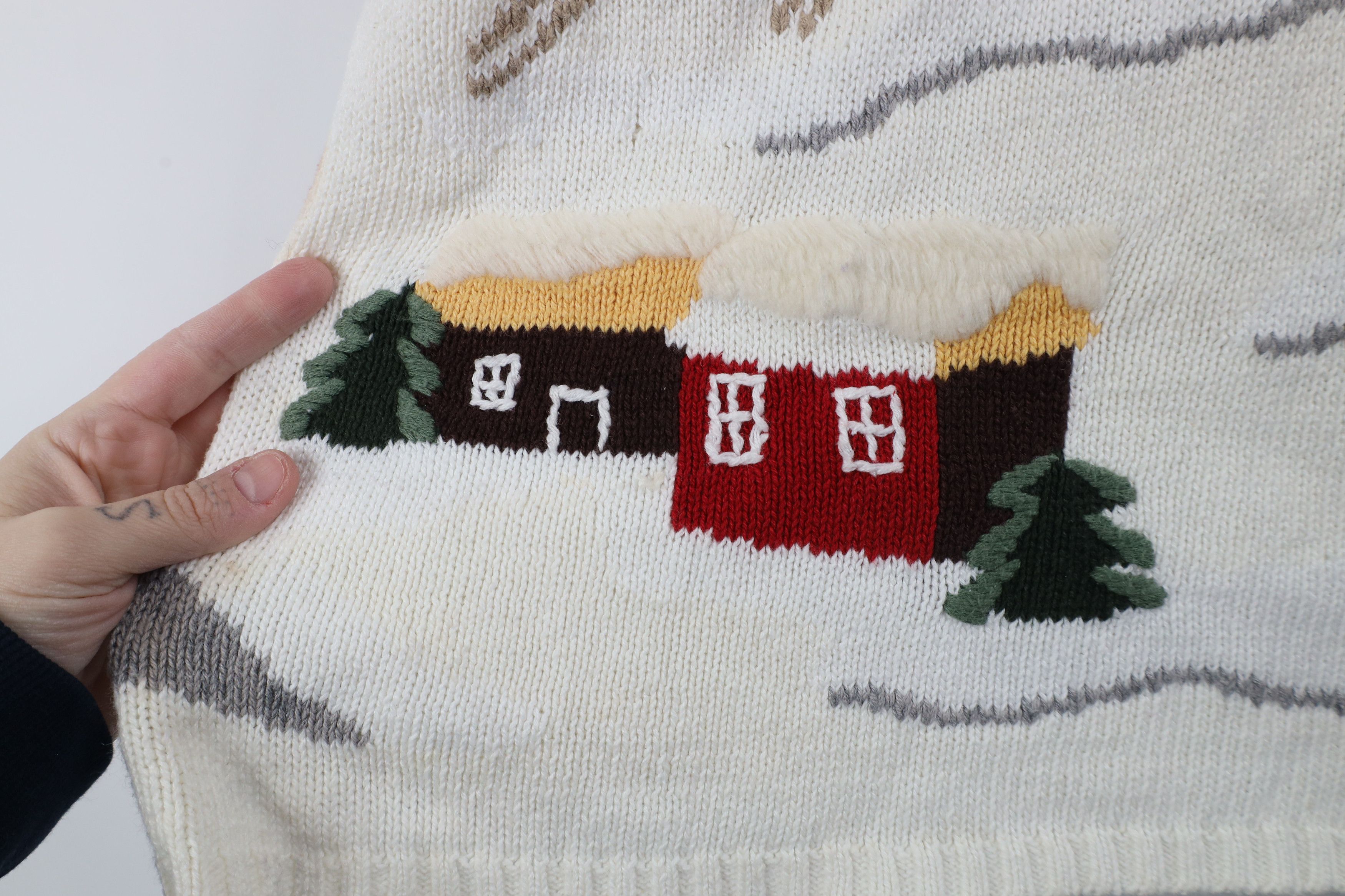 Vintage Vintage 90s Streetwear Snow Town All Over Print Sweater Size S / US 4 / IT 40 - 6 Thumbnail