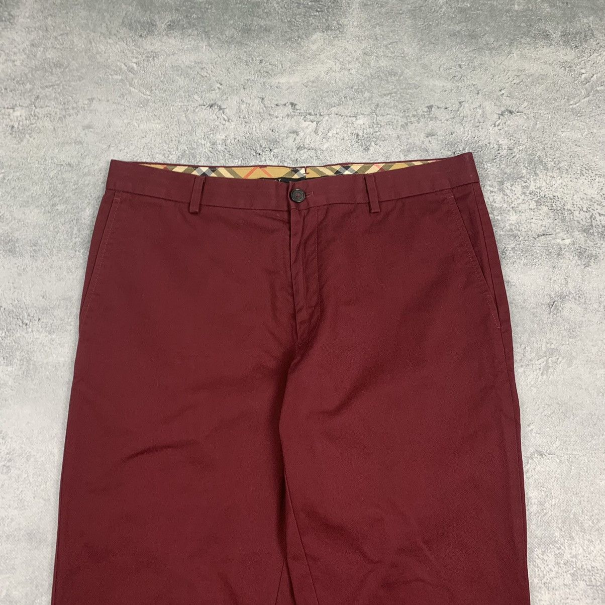 Burberry Burberry London England Casual Cotton Pants Size 50 Burgundy Size US 34 / EU 50 - 2 Thumbnail