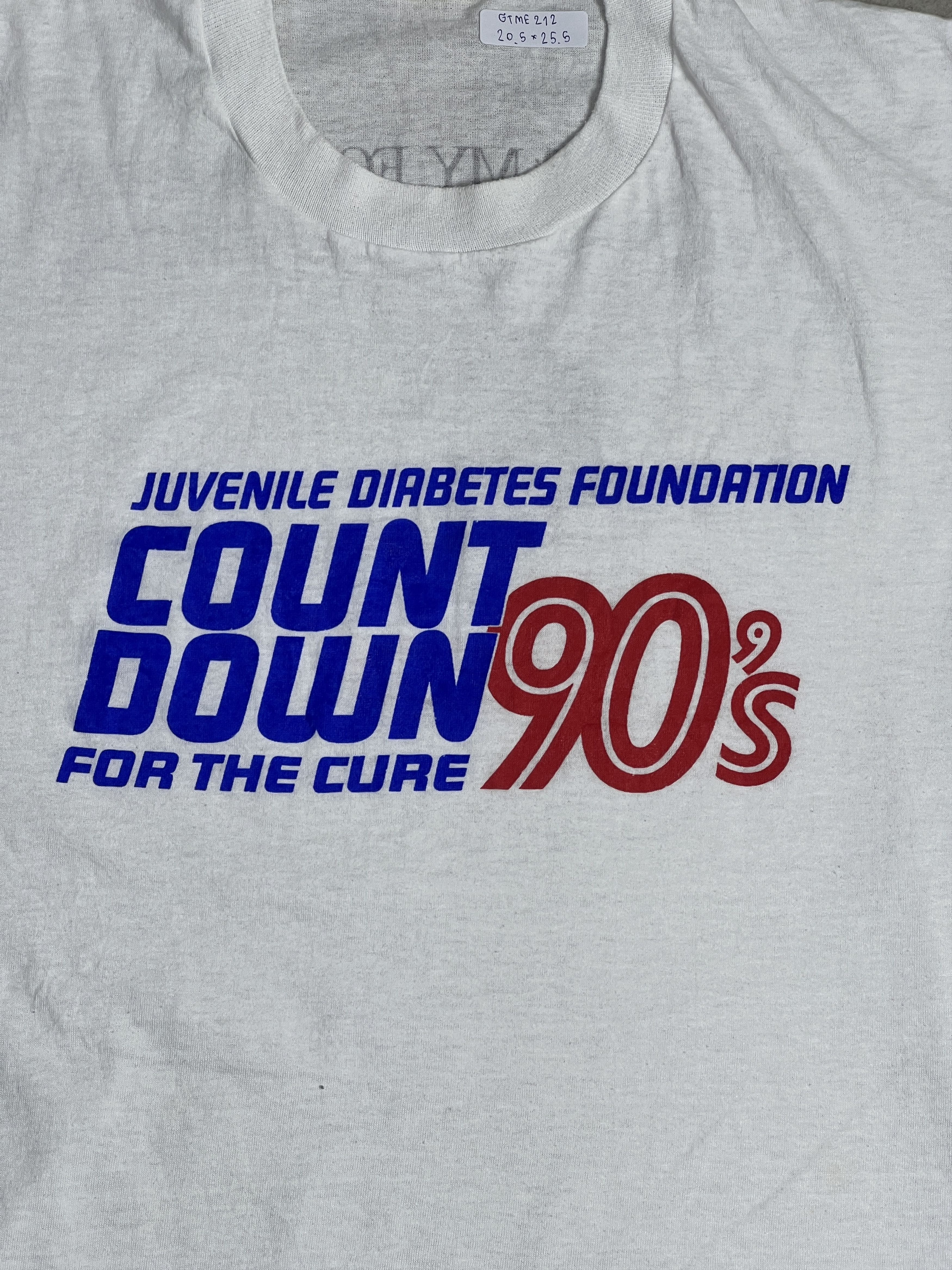 Vintage Vintage 90s Juvenile Diabetes Foundation Promo T (L) GTME212 Size US L / EU 52-54 / 3 - 5 Thumbnail