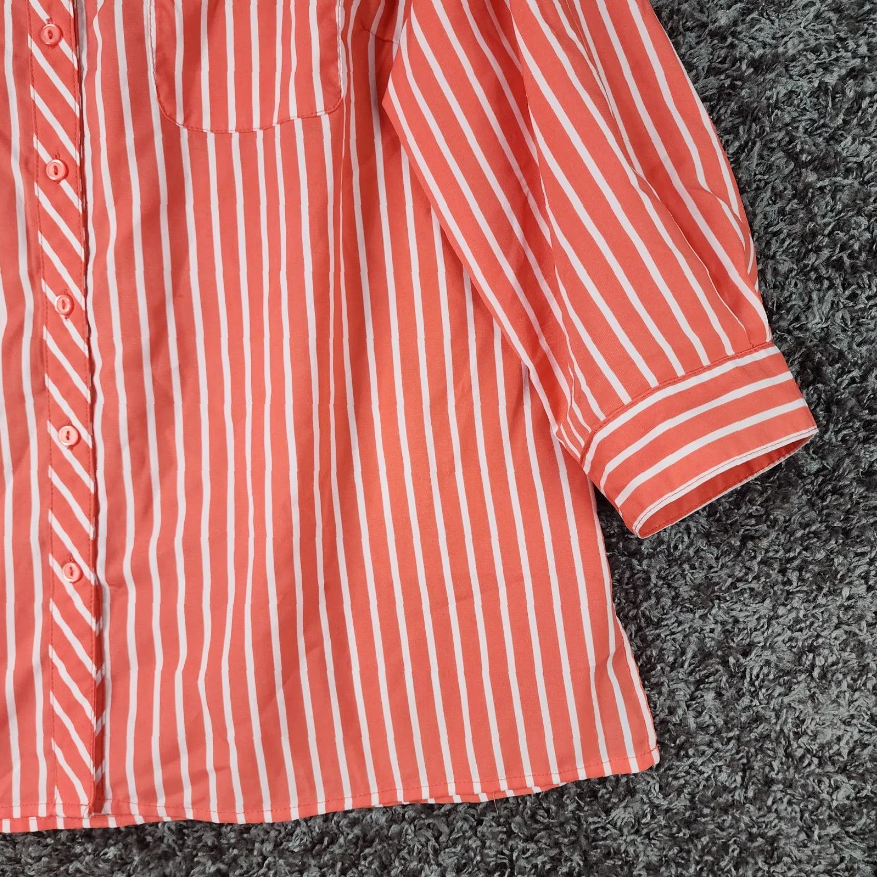 Vintage VINTAGE Notations Blouse Womens Pink Striped 3/4 Sleeve Button Up Size XL Size XL / US 12-14 / IT 48-50 - 2 Thumbnail