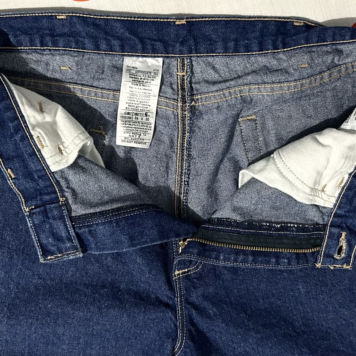 Vintage Mens Vintage Carhartt Fire Resistant Denim Jeans 36 x 30 Size US 36 / EU 52 - 6 Thumbnail