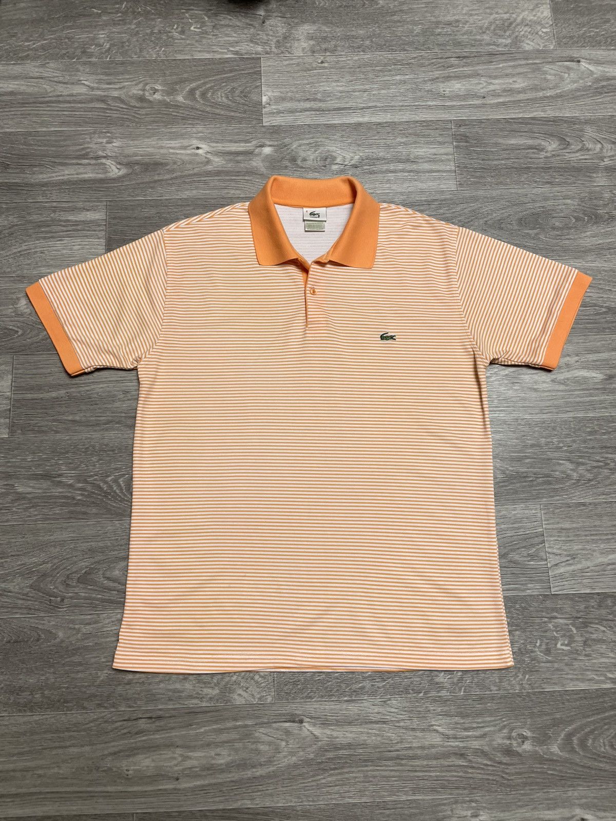 Lacoste Vintage Lacoste Orange Striped Polo Shirt Size US M / EU 48-50 / 2 - 1 Thumbnail