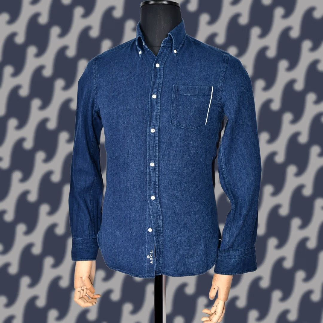 Vintage A.B.C.L JAPAN Cotton Shirt Button-Down Indigo Men’s size S Shirt Size US S / EU 44-46 / 1 - 1 Thumbnail