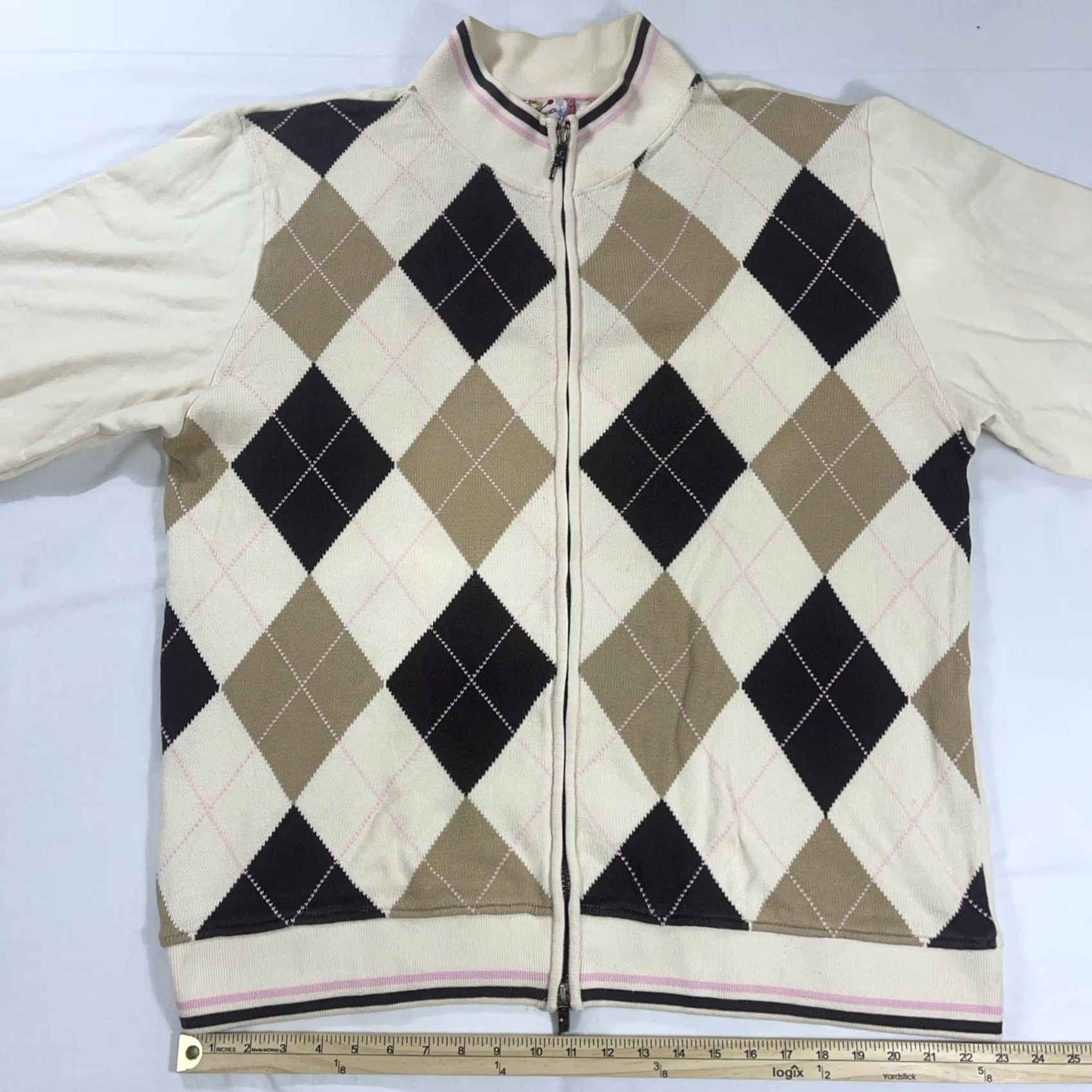 Vintage Artful Dodger Sweatshirt 4XL Full Zip Diamond Argyle Big & Tall Lads Unisex Adults Size US XXL / EU 58 / 5 - 6 Thumbnail