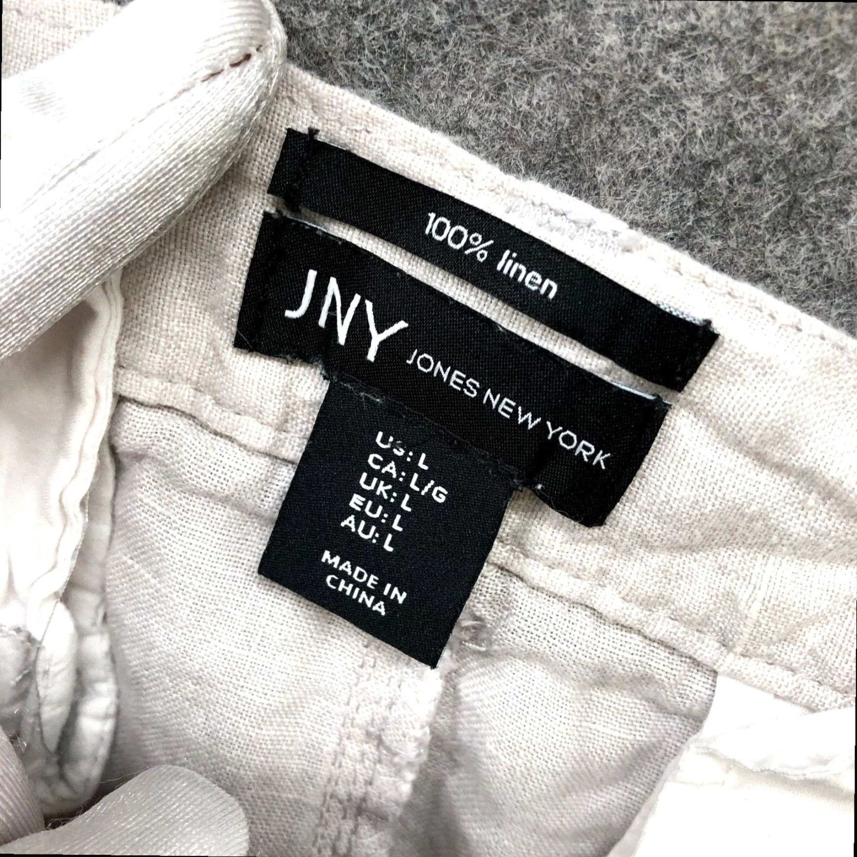 Jones New York Womens Linen Pants Jones New York Large Extra Large L Beige High Rise Size 36" / US 14 / IT 50 - 8 Thumbnail