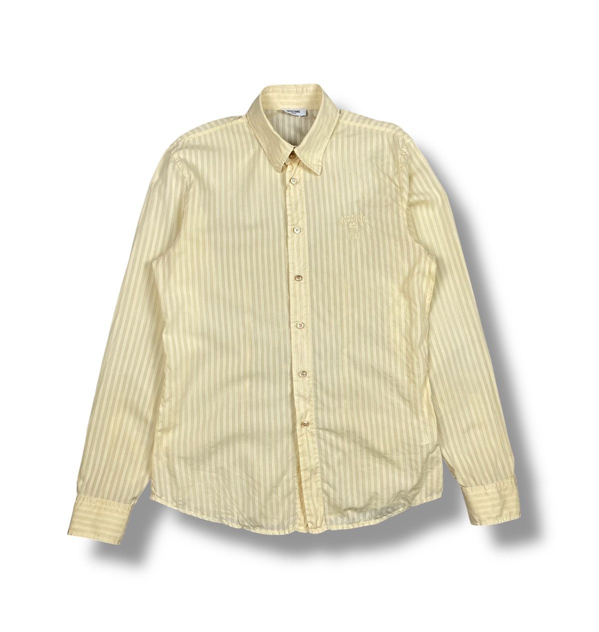 Moschino Moschino Jeans Striped Button Up Shirt Embroidered Logo Size US L / EU 52-54 / 3 - 1 Thumbnail