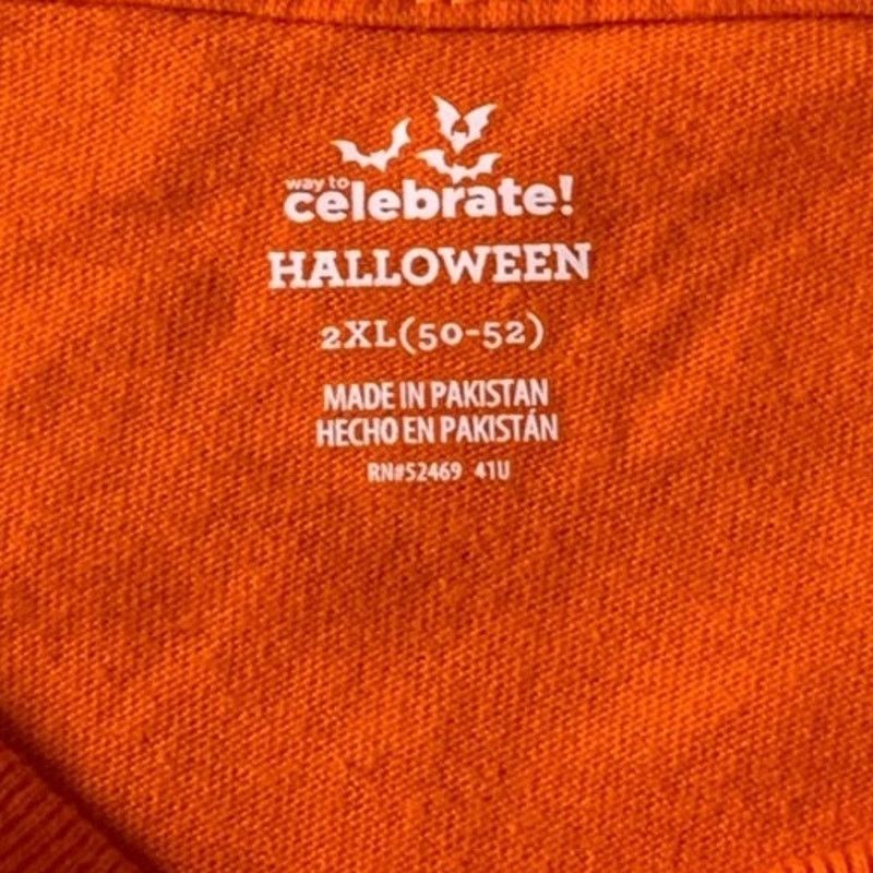 Other Men's Orange Pumpkin Jack O Lantern Halloween T-Shirt 2XL Size US XXL / EU 58 / 5 - 2 Thumbnail
