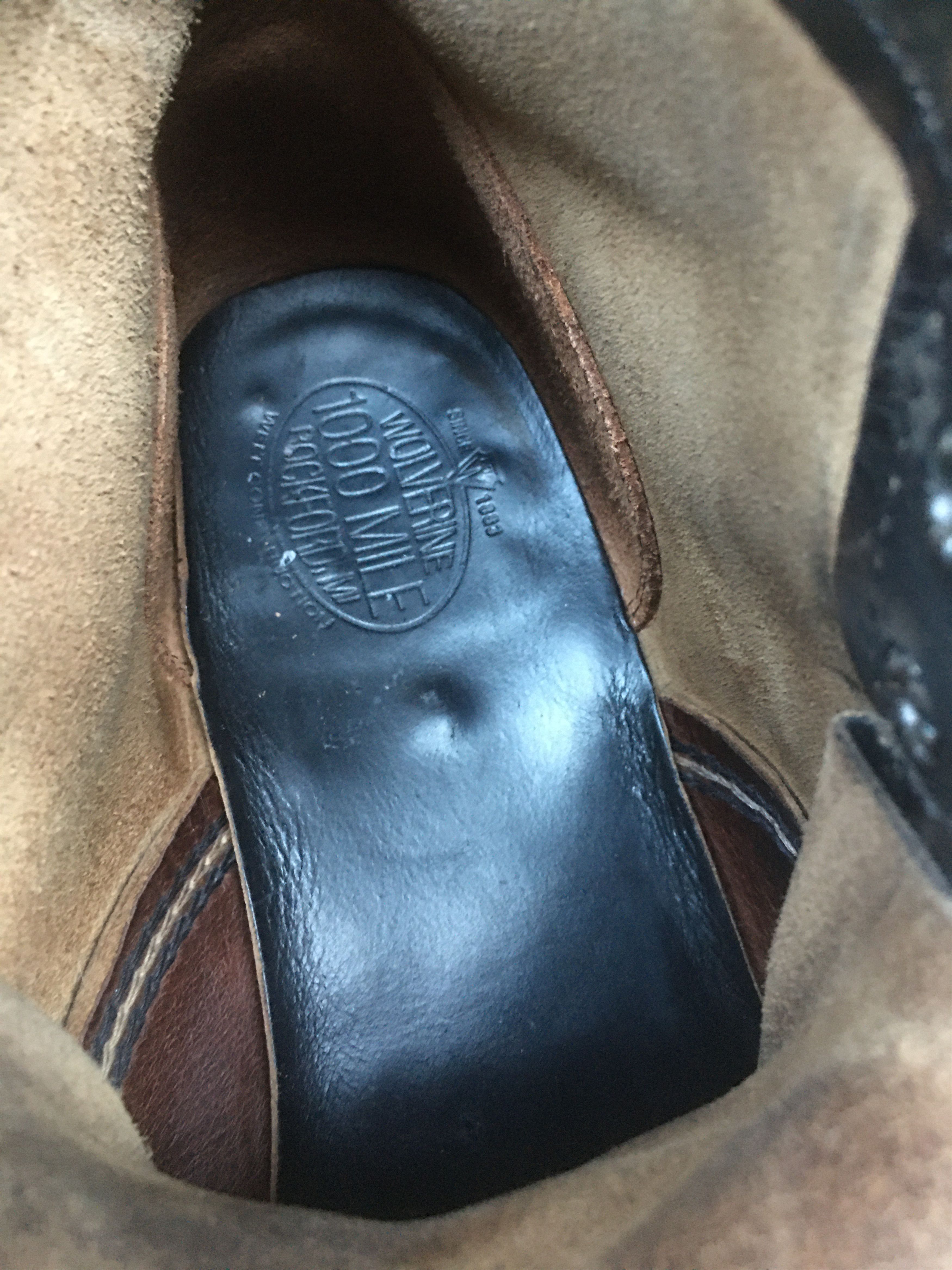 wolverine 1000 miles black leather boots sz US 12 D