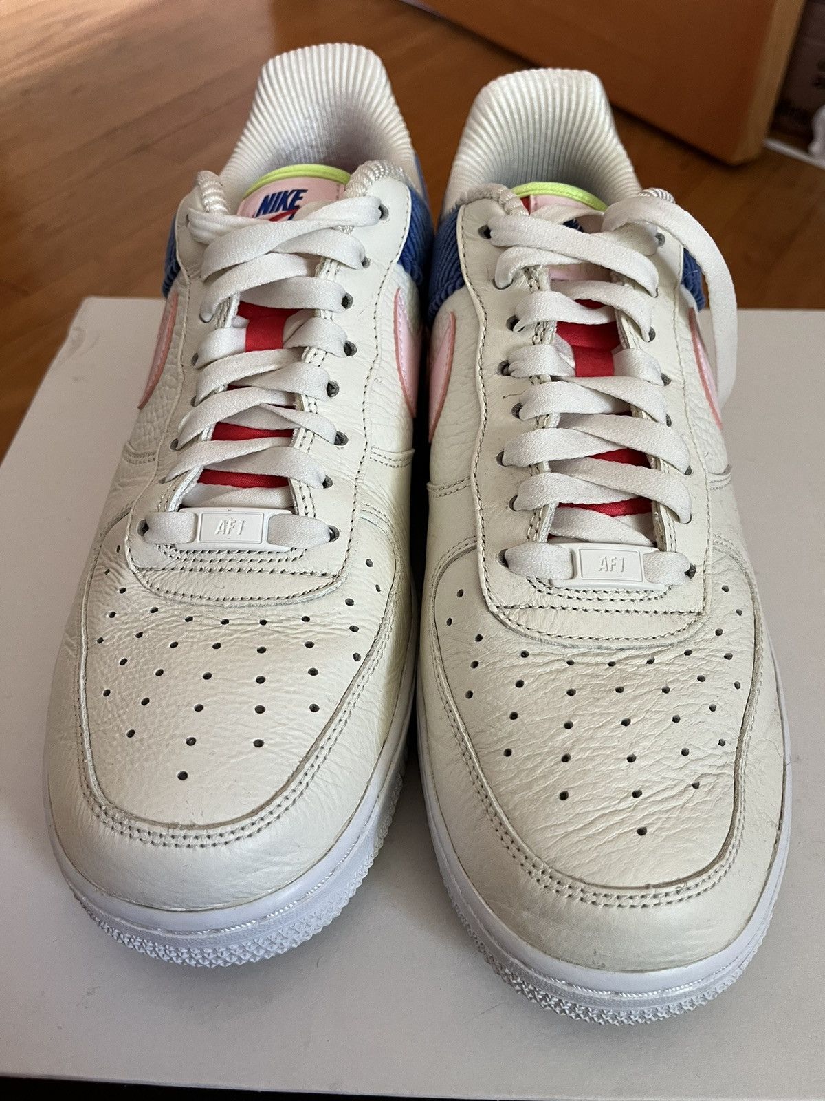 image of Nike Air Force 1 Corduroy Pastel Shoes in White, Men's (Size 9)