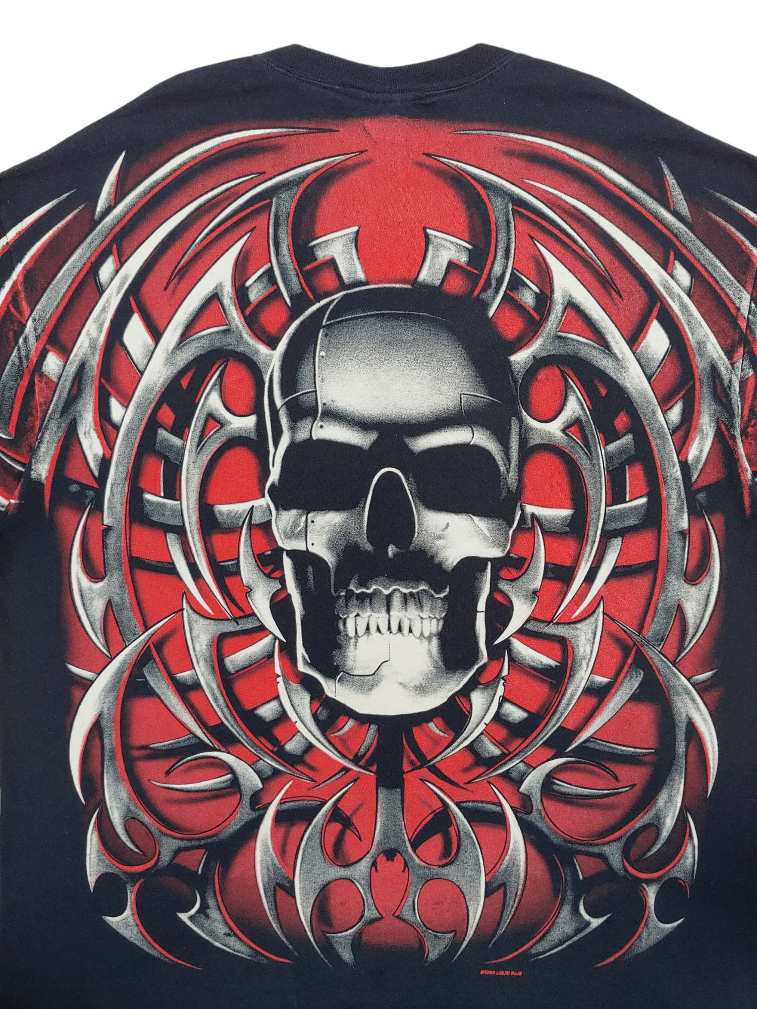 Liquid Blue Rare Vintage 90s Liquid Blue Skull All Over Print 1998 Tee Size US XL / EU 56 / 4 - 4 Thumbnail