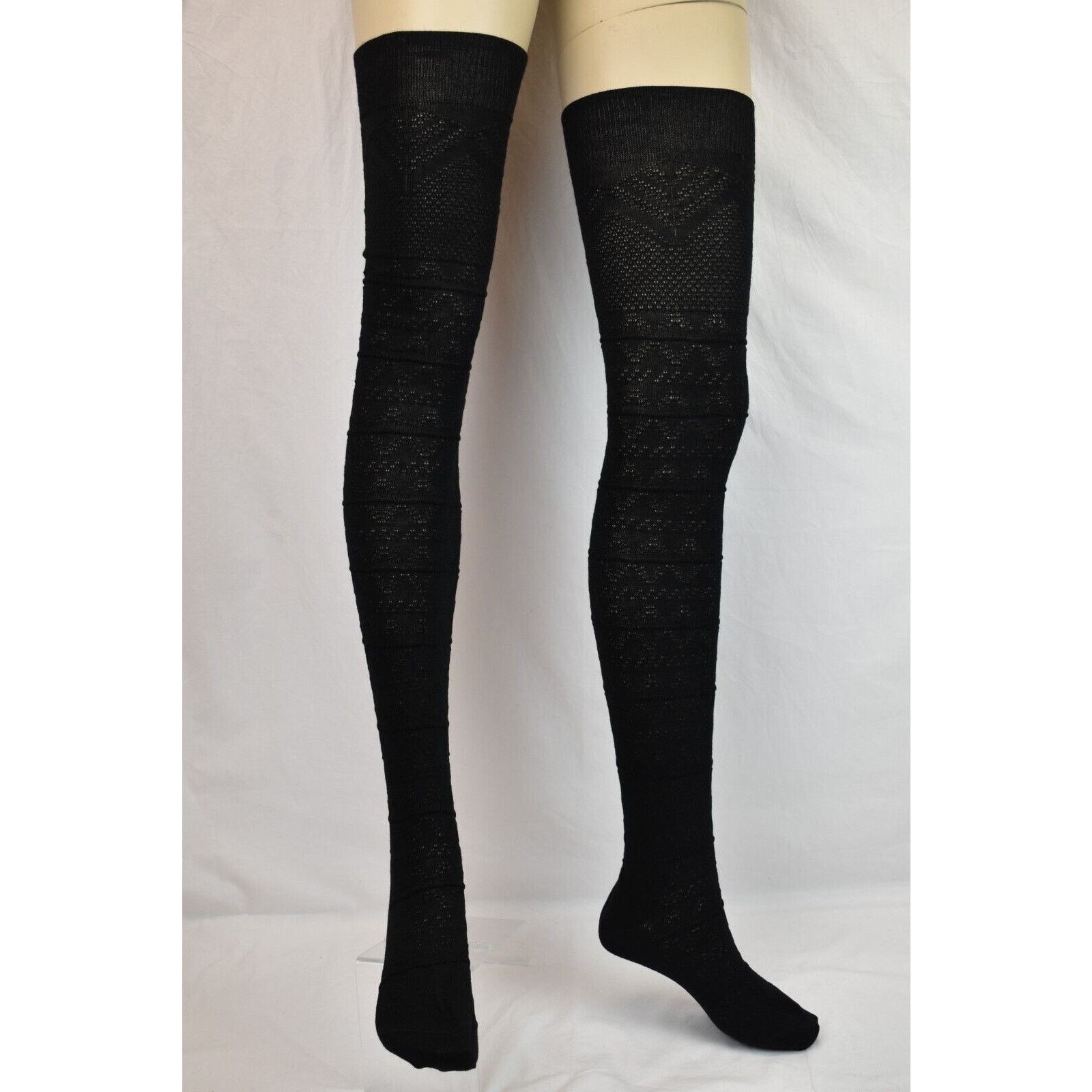 Miu Miu MIU MIU PRADA BLACK WOOL OTK BOOT LONG STOKINGS 3 L IT $725 Size ONE SIZE - 1 Thumbnail