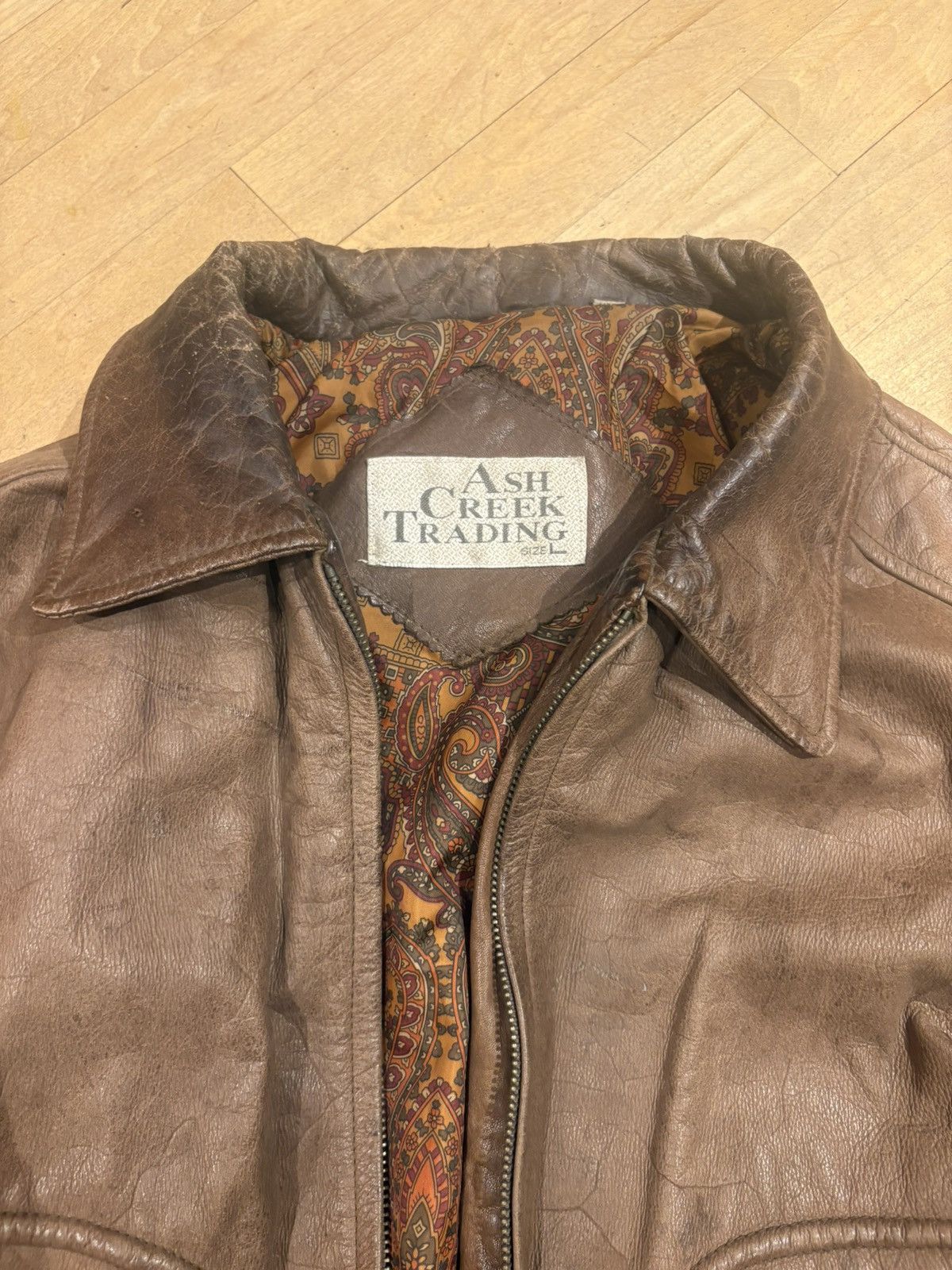 Vintage Vintage ash creek trading leather jacket Size US L / EU 52-54 / 3 - 2 Thumbnail
