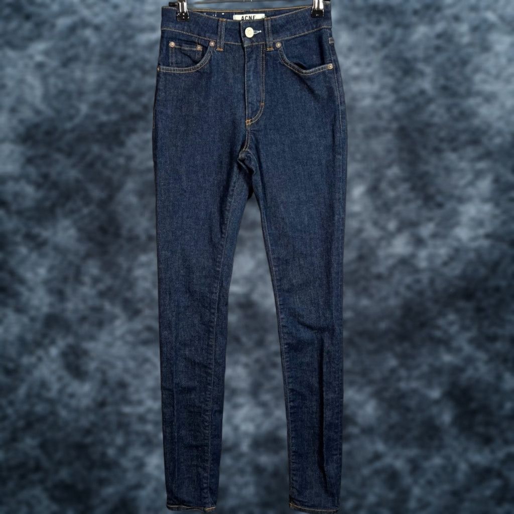 Acne Studios ACNE STUDIOS Needle Raw Skinny Jeans Womens 25 Blue Denim 5-Pocket 32in Inseam Mens? Womens Size 42" / US 20 - 1 Thumbnail