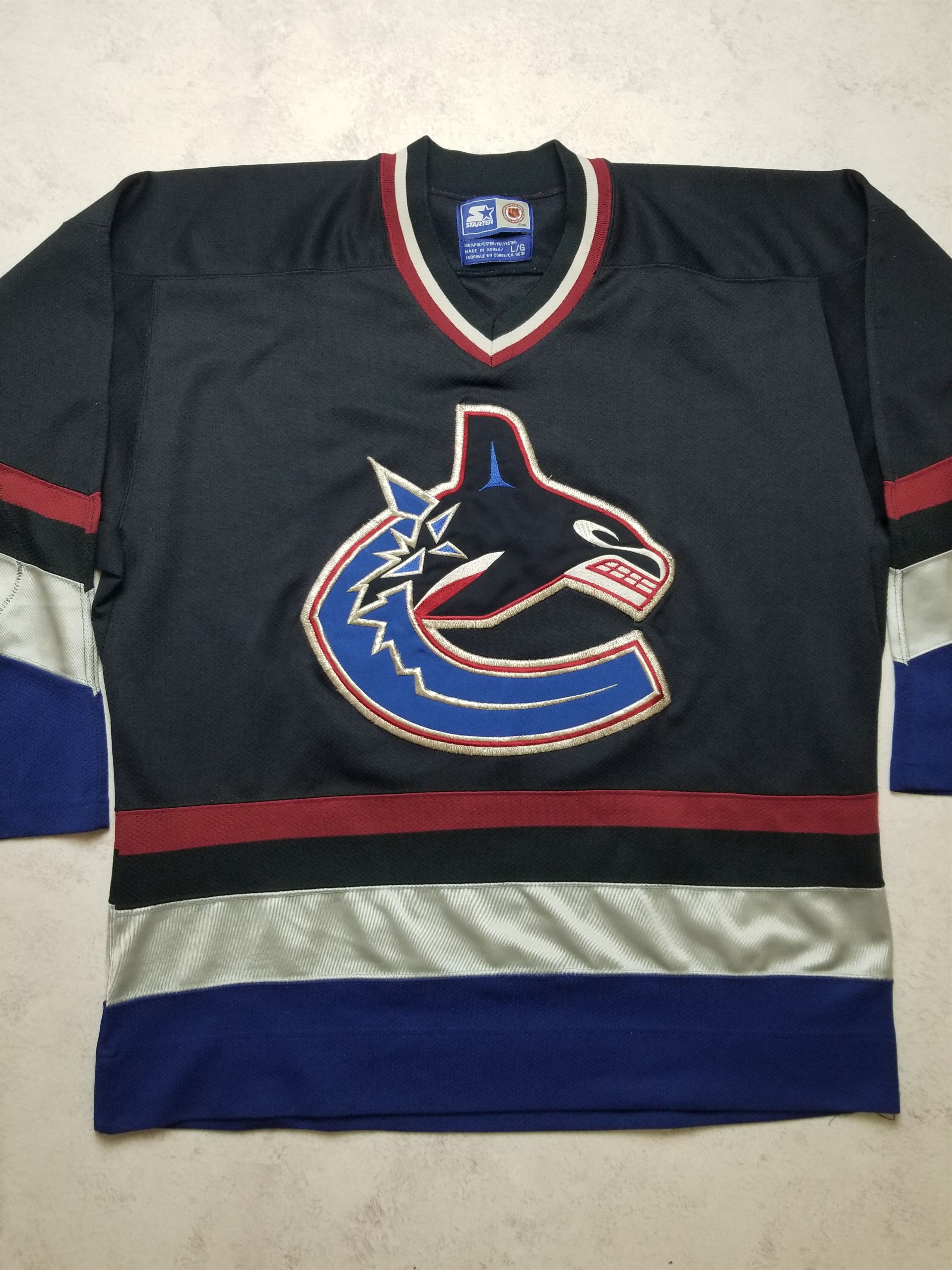Starter Vintage Starter Vancouver Canucks Blue Orca Logo NHL Jersey Size US L / EU 52-54 / 3 - 14 Thumbnail