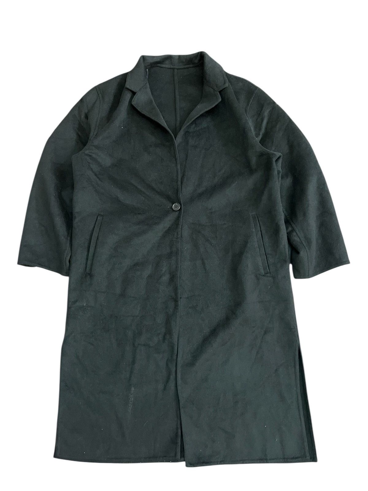 Japanese Brand Japanese Designer Uniqlo Black Long Jackets Wool Black Size L / US 10 / IT 46 - 1 Thumbnail