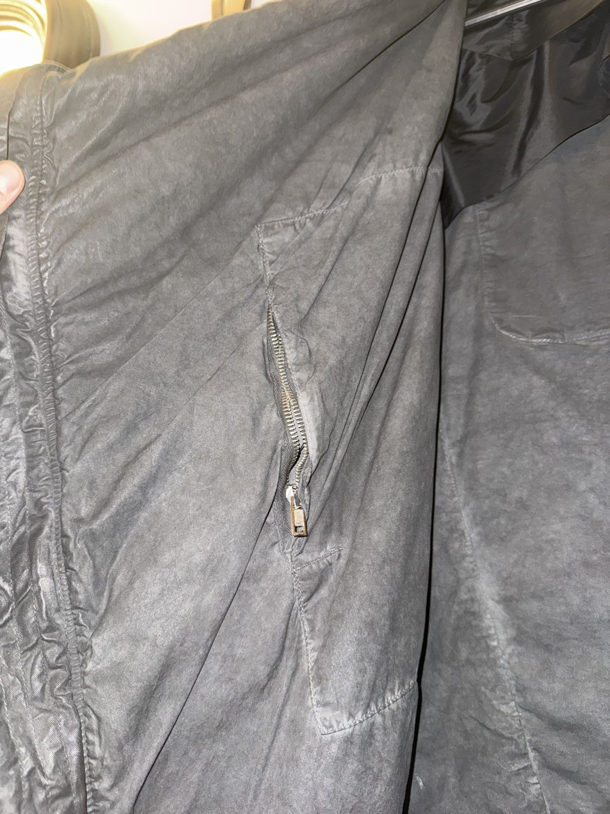 Rick Owens Rick Owens Asymmetric Draped Zip Jacket Black Coated Cotton Size US M / EU 48-50 / 2 - 10 Thumbnail
