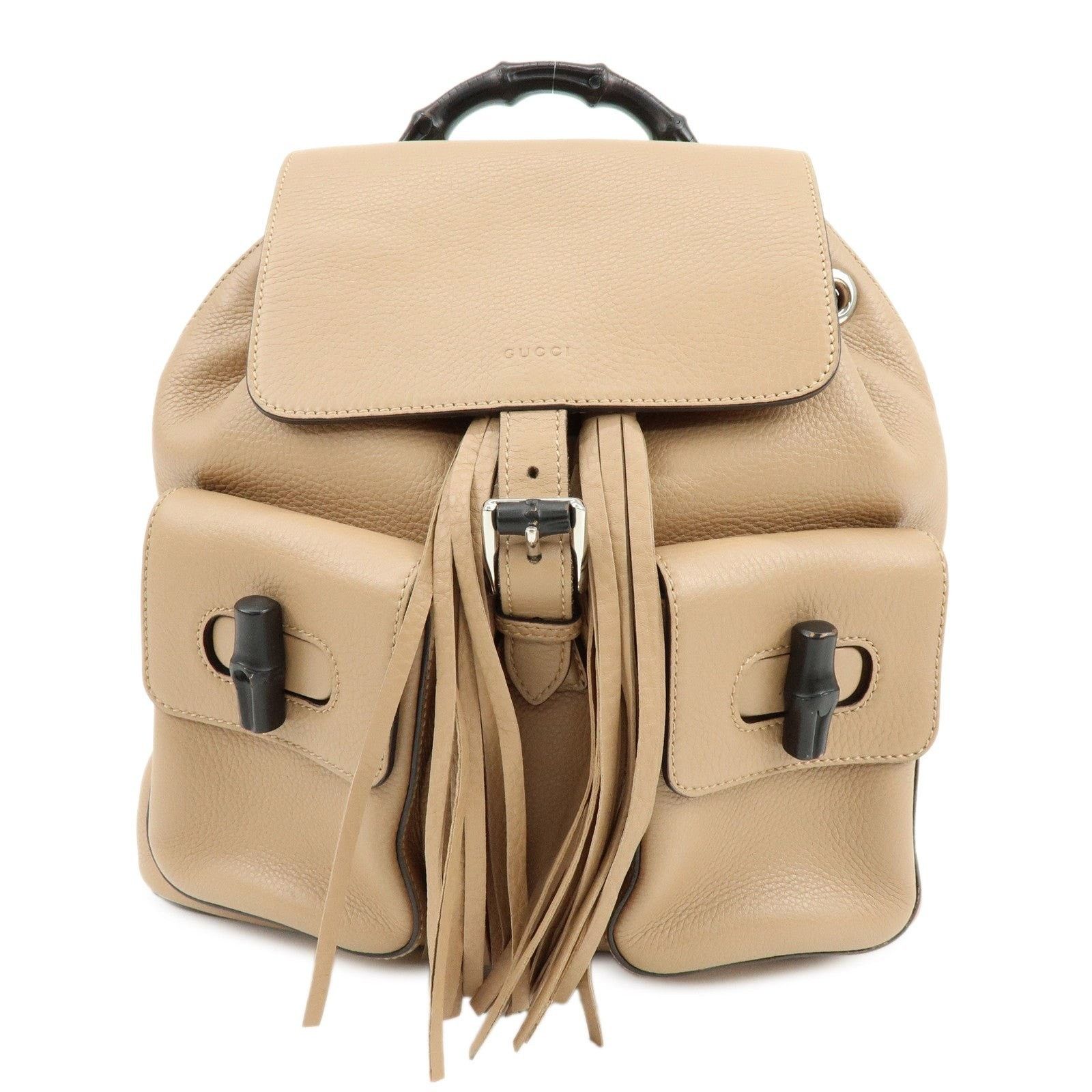 Gucci Gucci Bamboo Tassel Calfskin Backpack Tan Size ONE SIZE - 1 Thumbnail