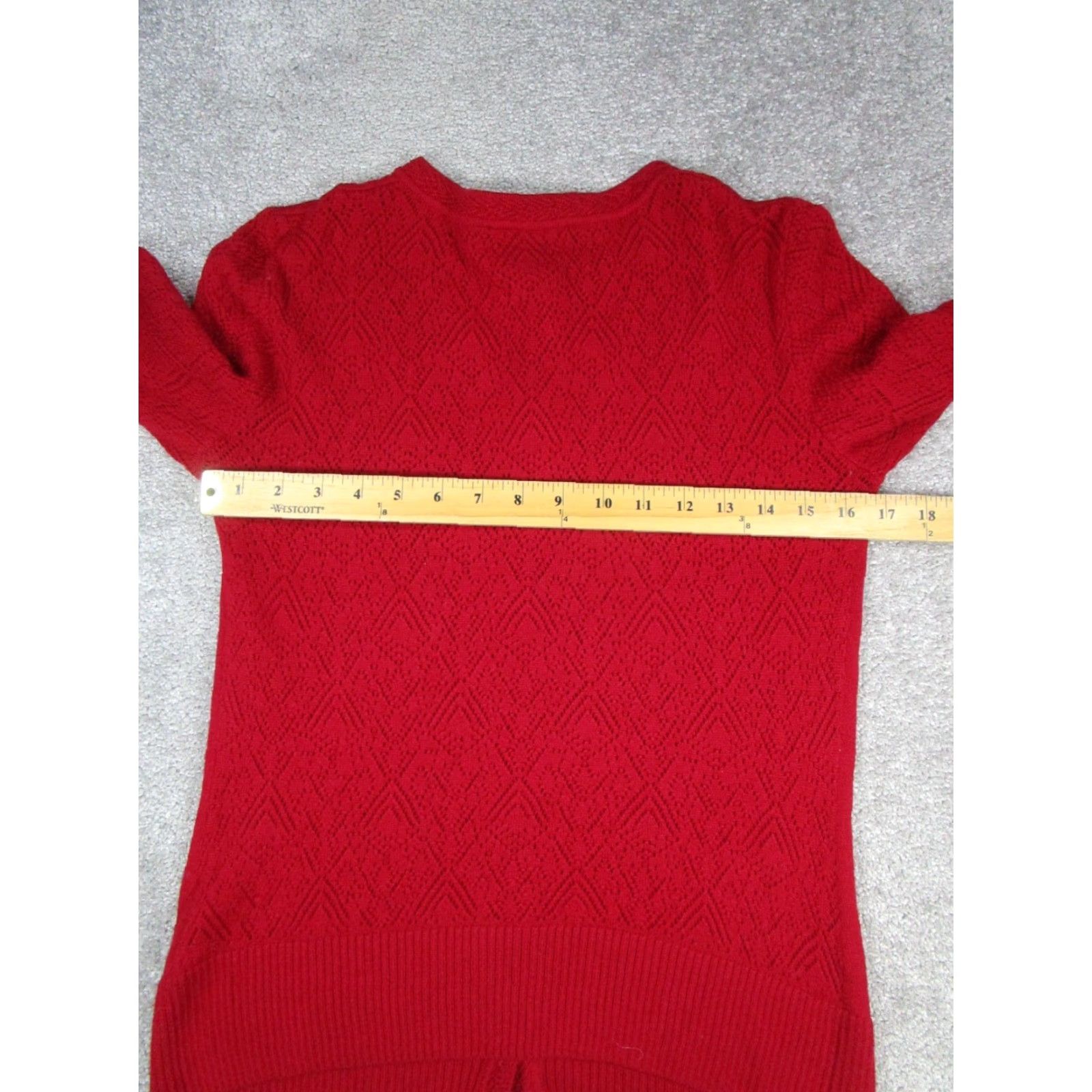 St. John ST.John Sweater Cardigan Womens Small Red Wool Knit Round Neck Long Sleeve Size S Regular Fit Womens Size S / US 4 / IT 40 - 5 Thumbnail