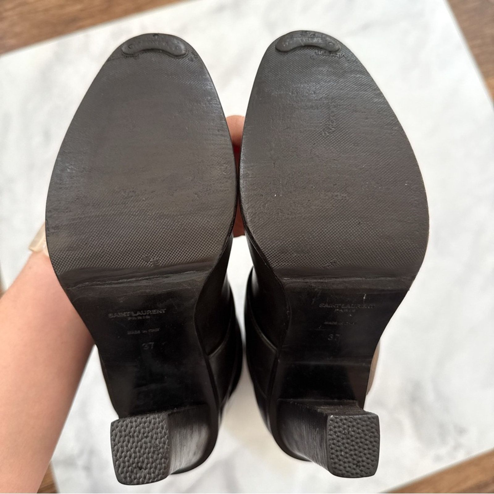 Saint Laurent Paris Saint Laurent Leather Wrap Around Tall Block Heeled Boots 37 Size US 7 / IT 37 - 9 Thumbnail