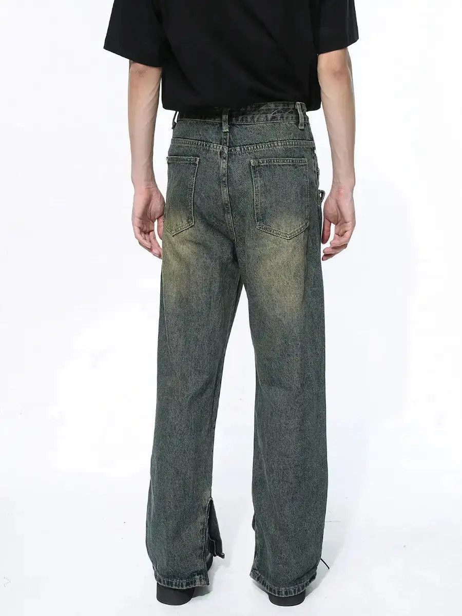 Japanese Brand Retro loose straight zipper jeans Size US 32 / EU 48 - 4 Thumbnail