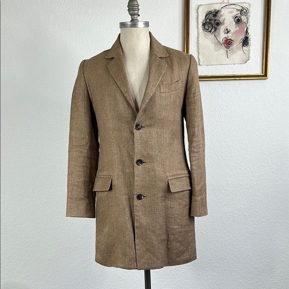 A.P.C. A.P.C. Car Tweed Hounstooh Classic Brown Blazer Caot Jacket Size US XS / EU 42 / 0 - 1 Thumbnail