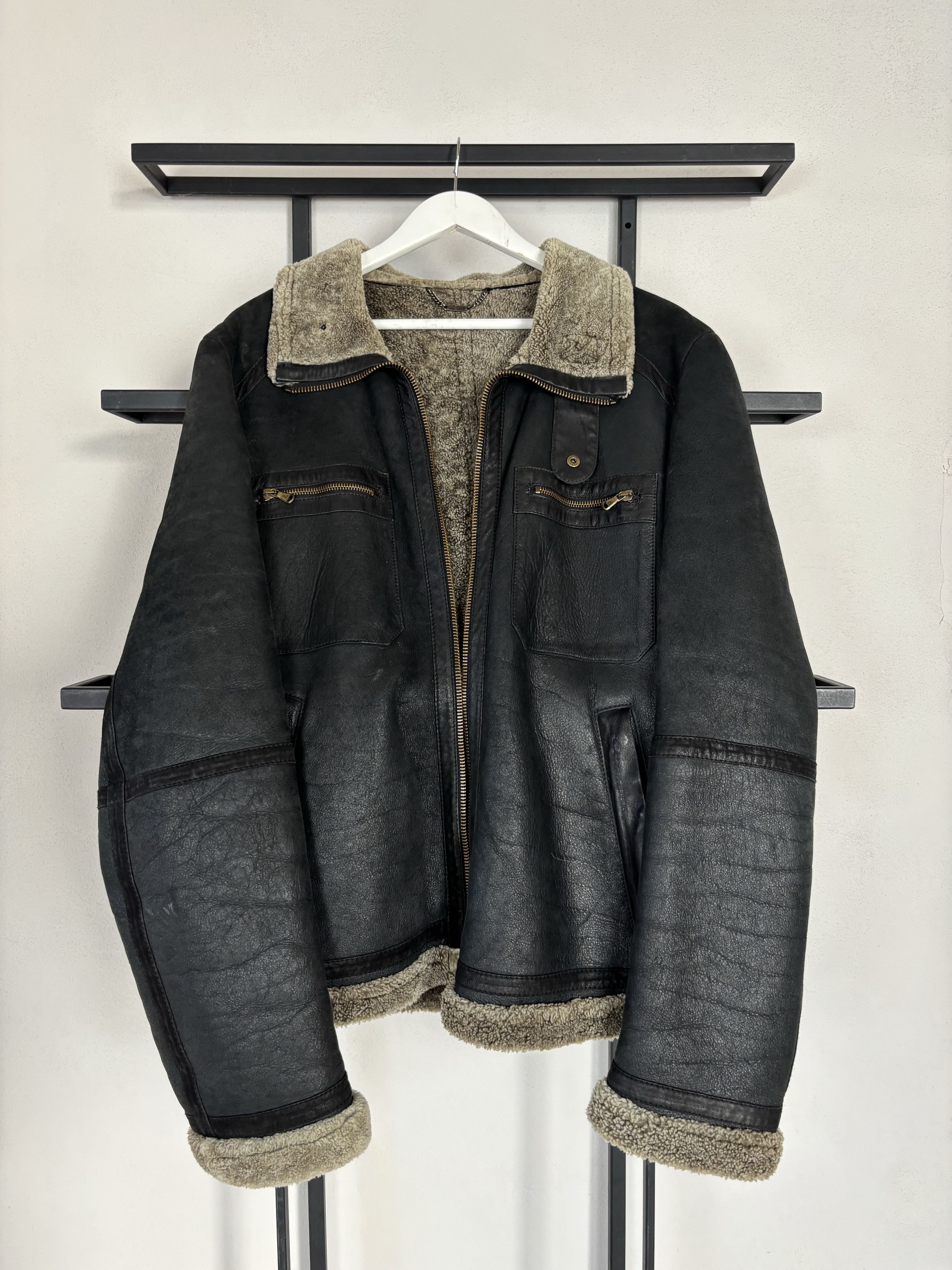 Dolce & Gabbana Vtg Sheepskin Shearling 1990s Dolce&Gabbana Leather Jacket Size US L / EU 52-54 / 3 - 1 Thumbnail