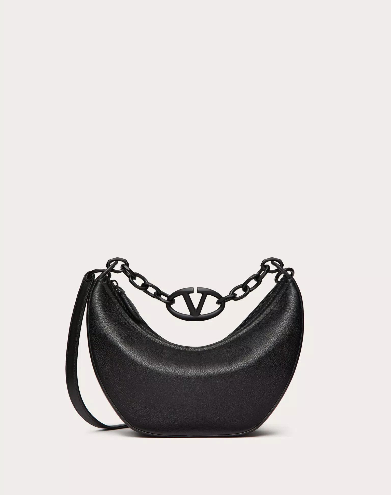 Valentino o1s22i1n0924 Size: OS / Small Vlogo Moon Hobo Bag in Black Size ONE SIZE - 1 Thumbnail