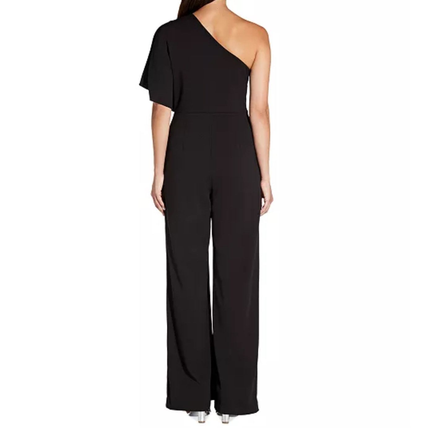 Adrianna Papell Adrianna Papell Black One Shoulder Flowy Jumpsuit Size 4 Size 27" / US 4 / IT 40 - 4 Thumbnail