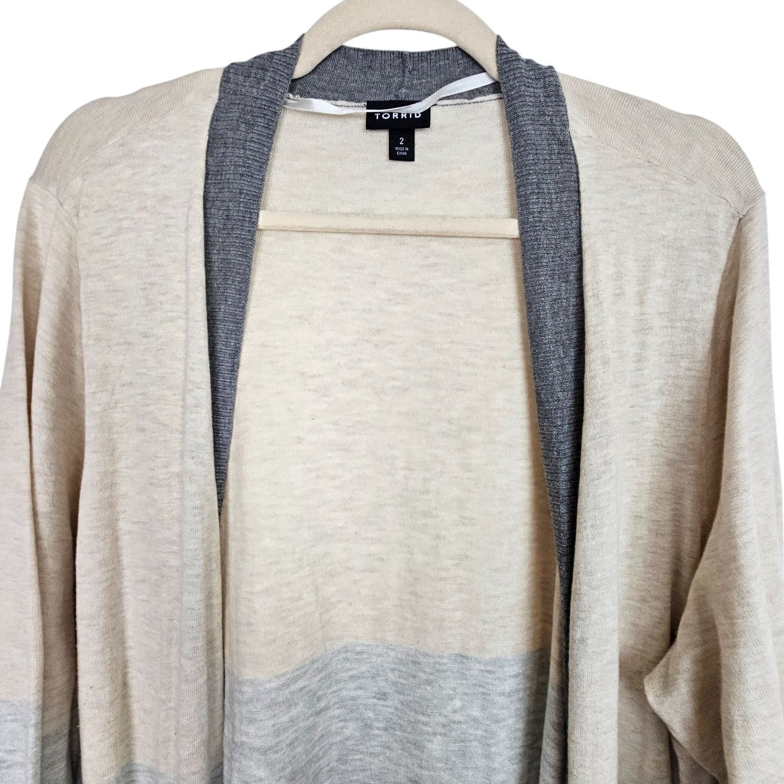 Torrid Torrid Colorblock Cardigan Sweater Open Front 2X Minimalist Size 3XL / US 20-22 - 3 Thumbnail